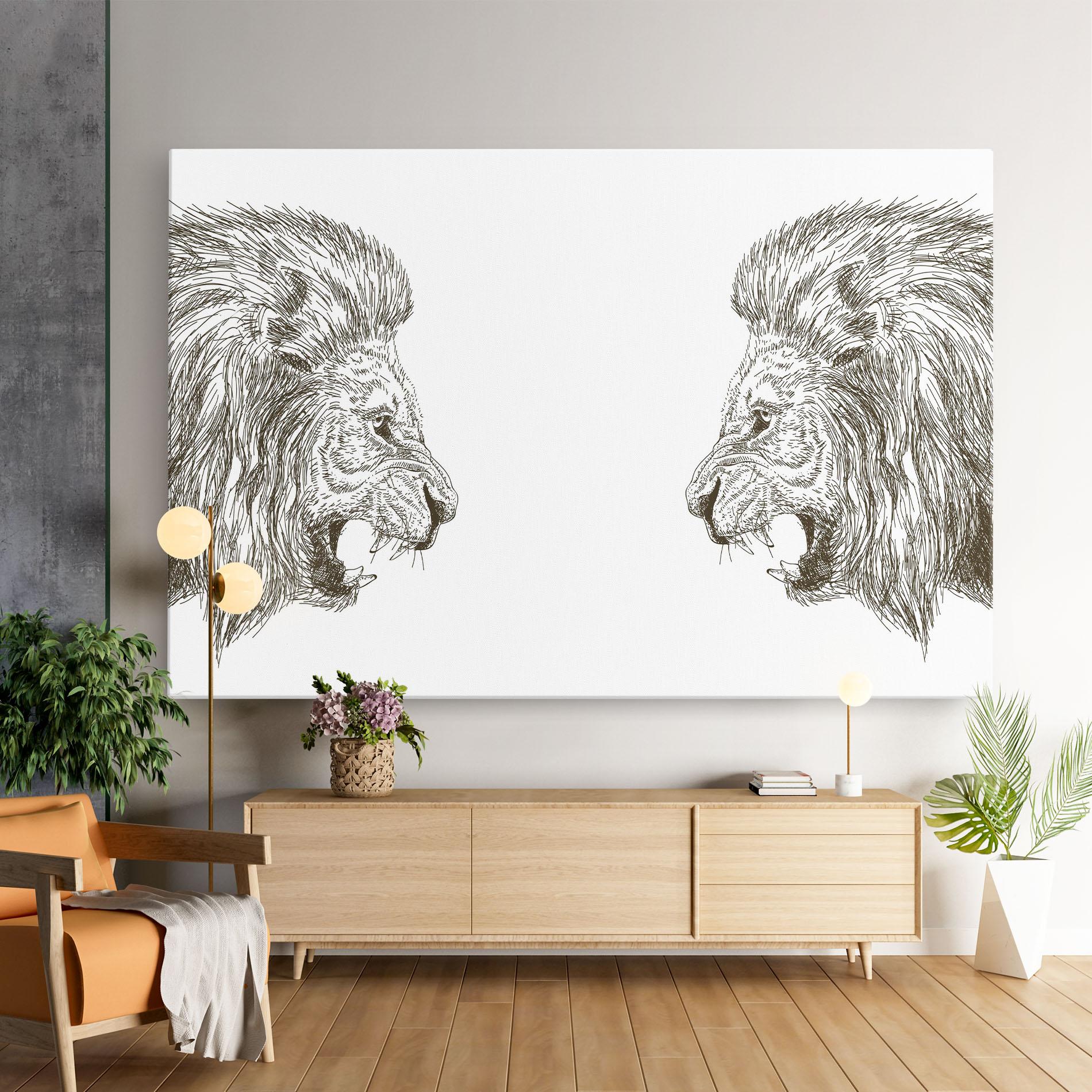 Tablou Canvas Lion For Text mockup 9