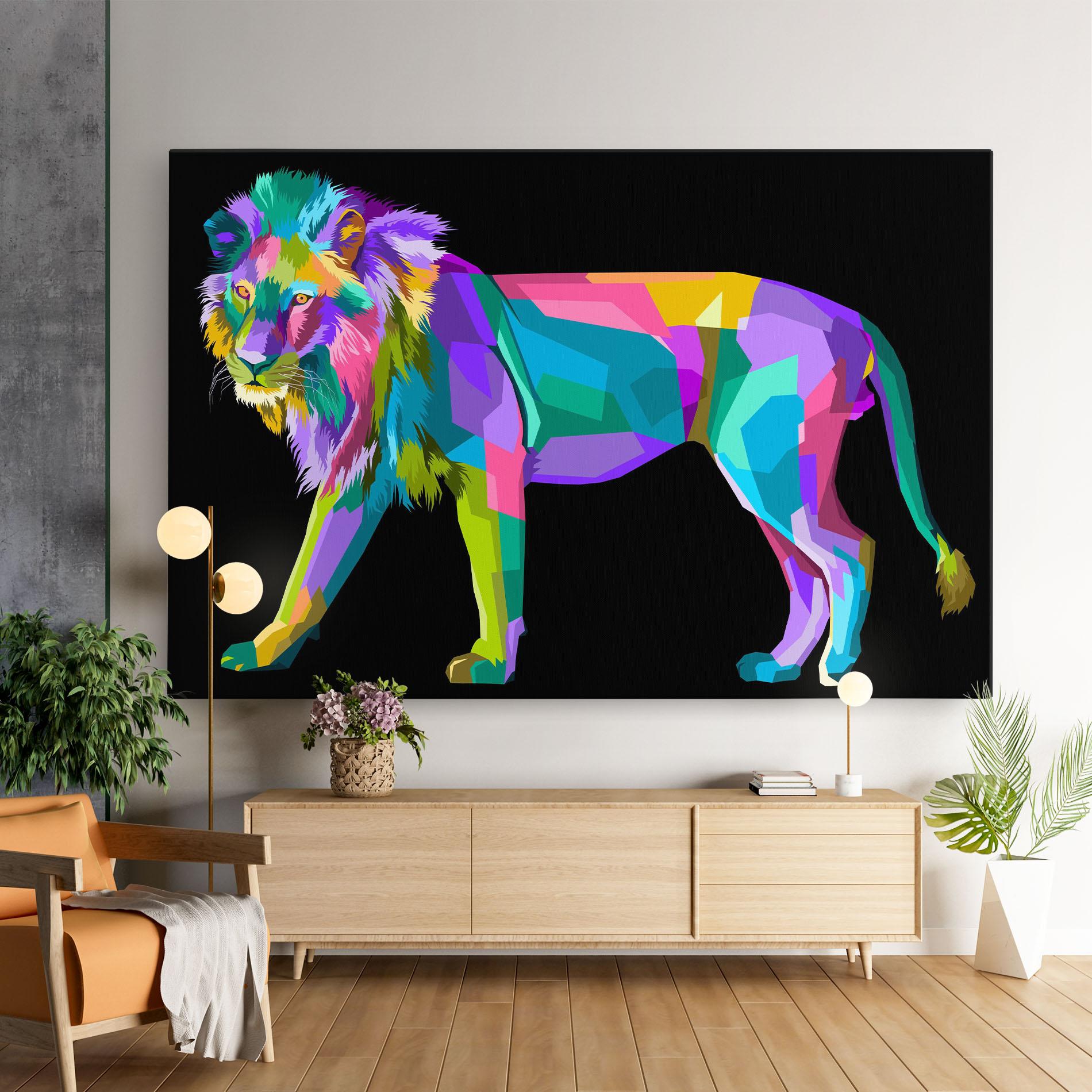 Tablou Canvas Lion Walking mockup 9