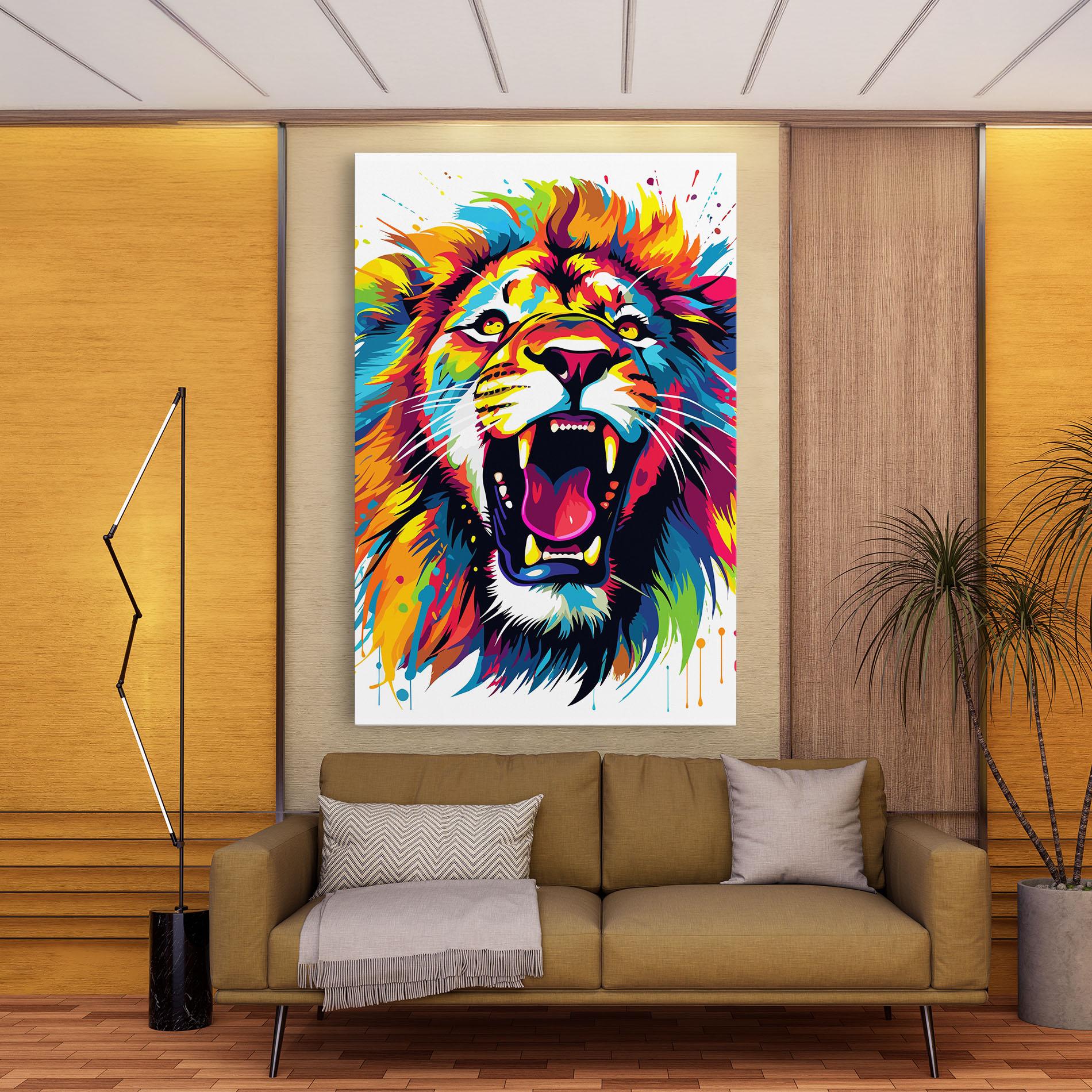 Tablou Canvas Angry Lion Mix mockup 9