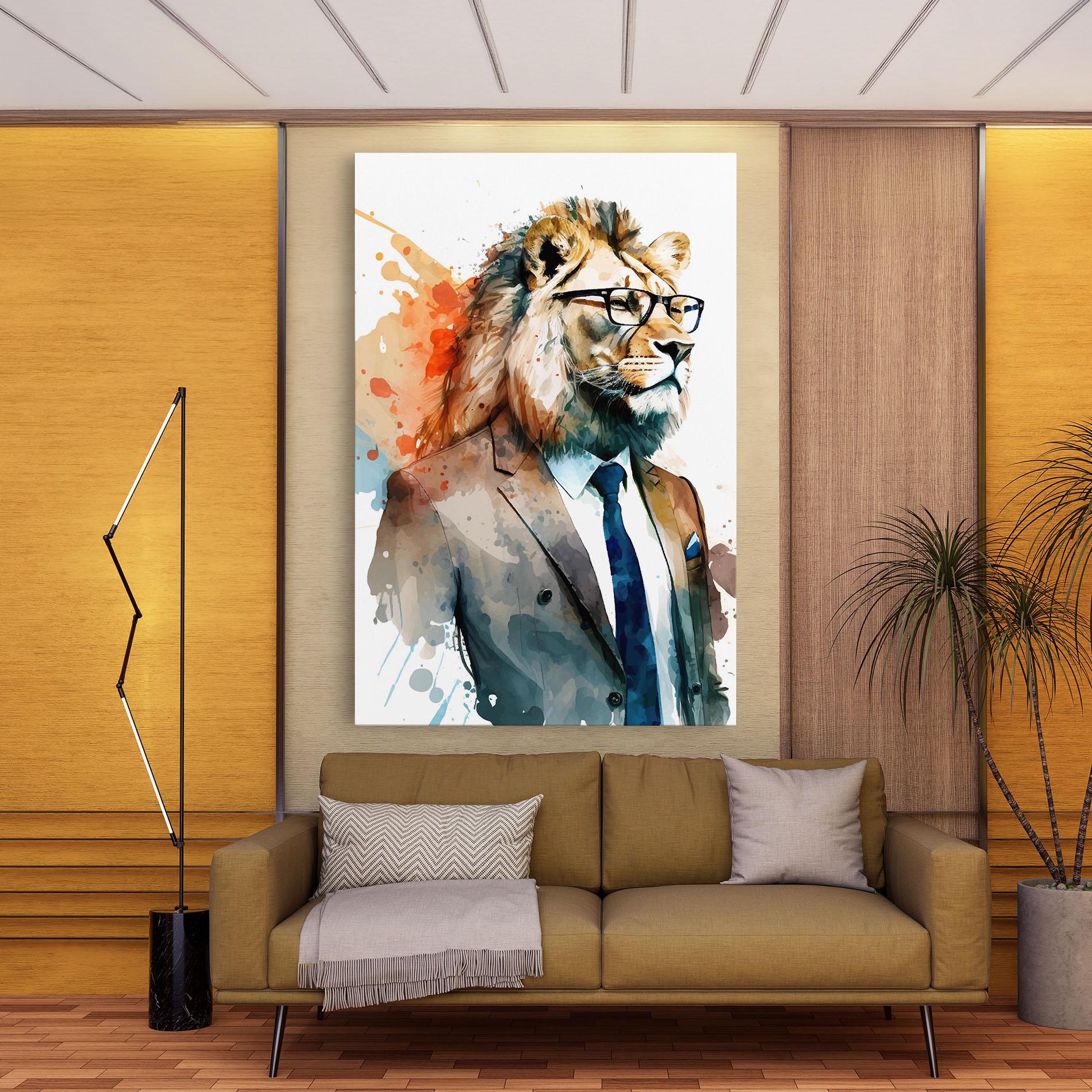 Tablou Canvas Brown Suit Lion mockup 9