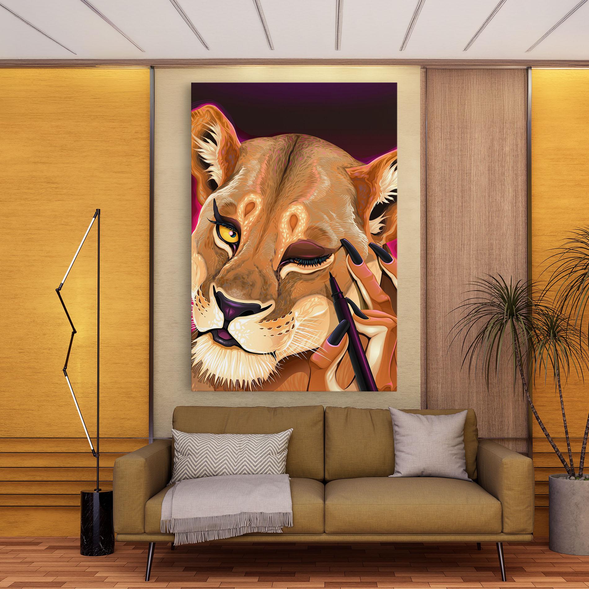 Tablou Canvas Female Lion Makeup mockup 9