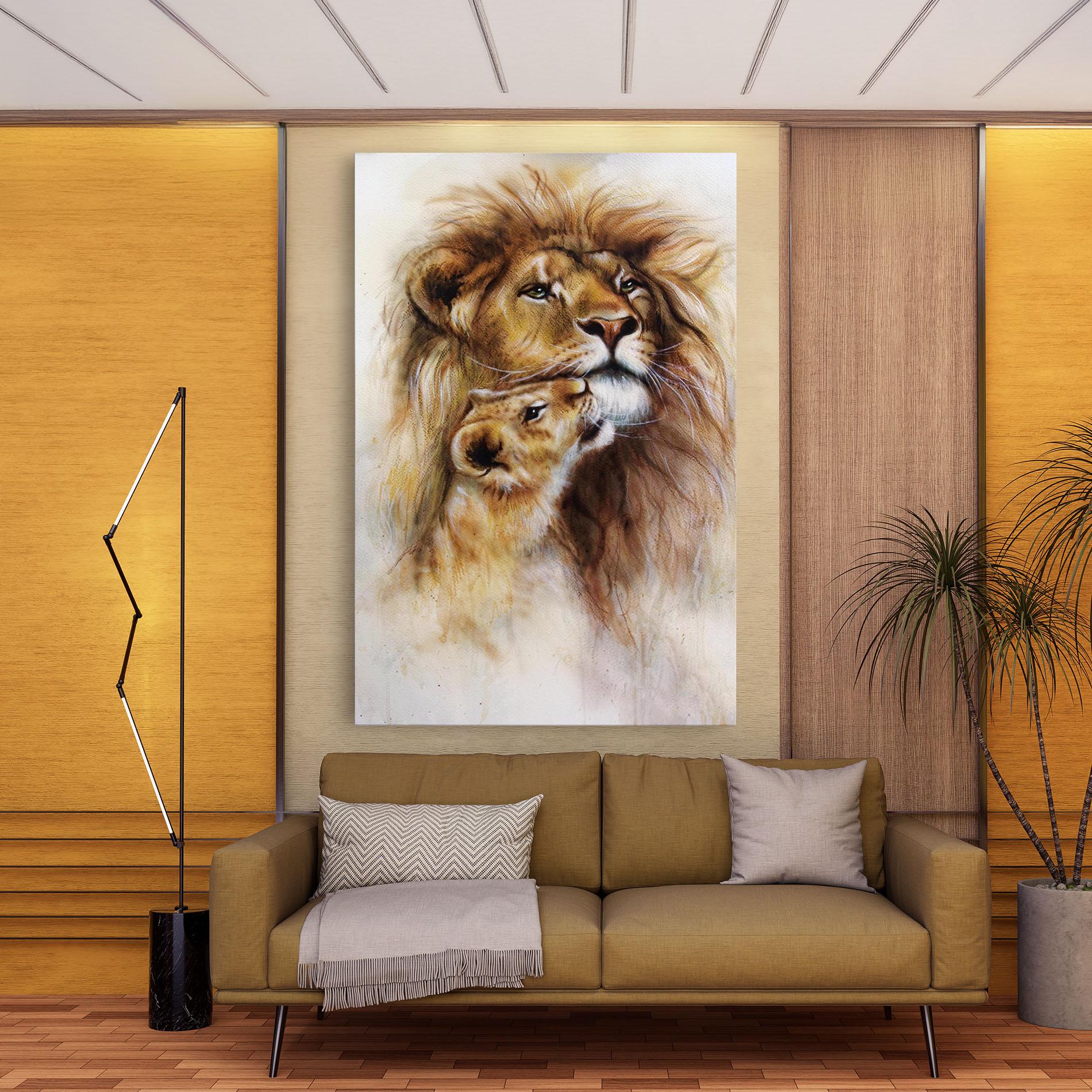 Tablou Canvas Lion Love mockup 9