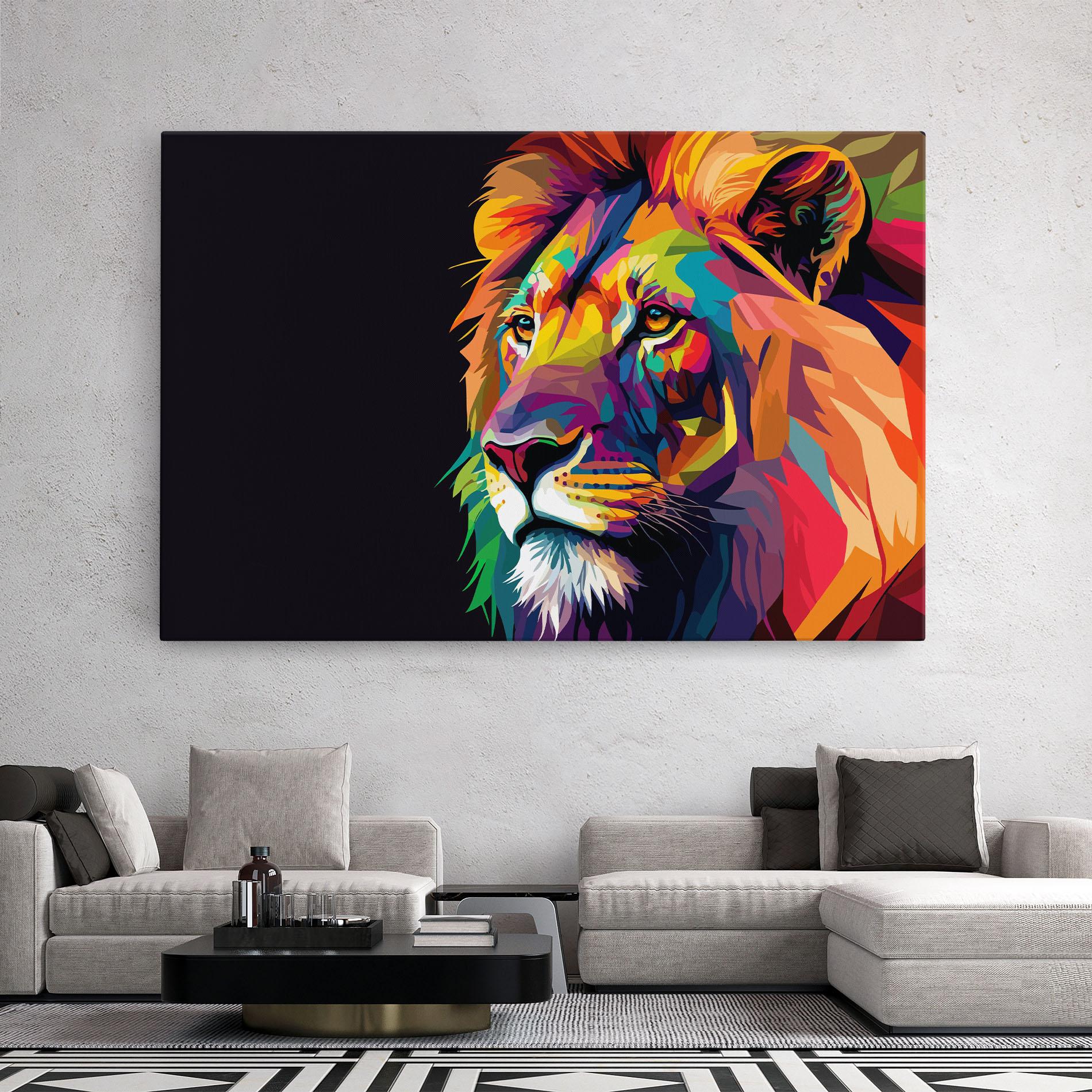 Tablou Canvas Colorful Lion mockup 2