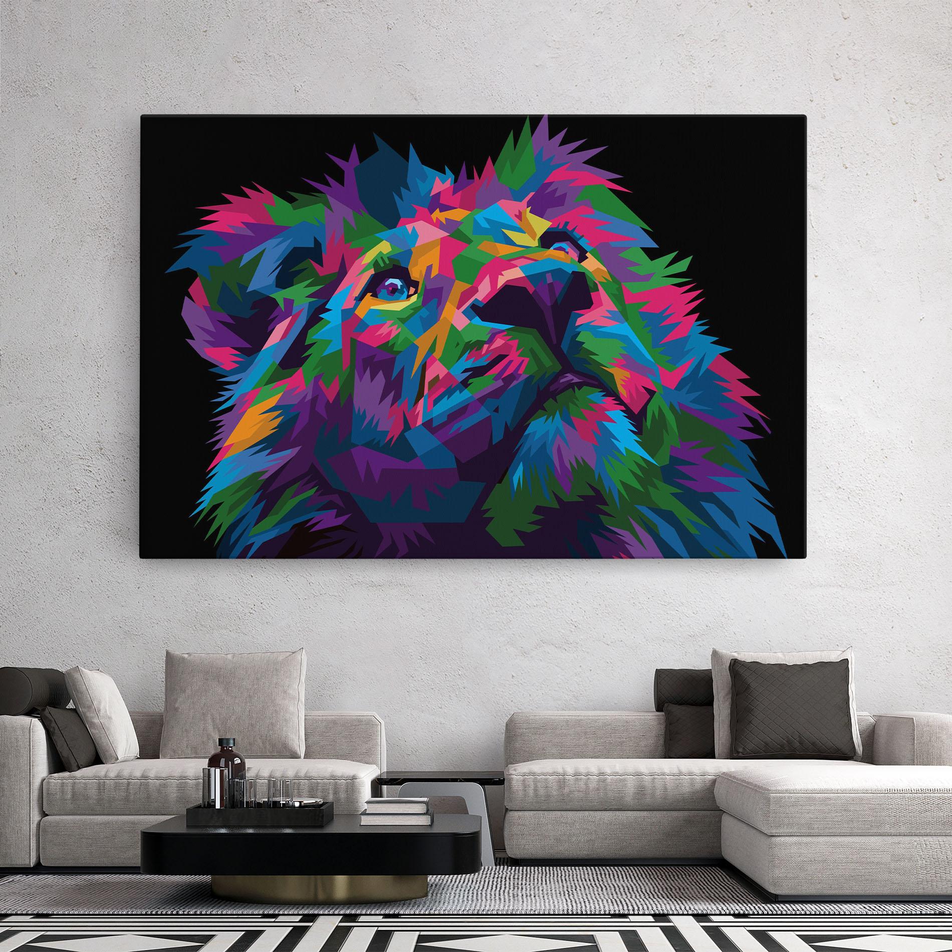 Tablou Canvas Cute Color Lion mockup 2