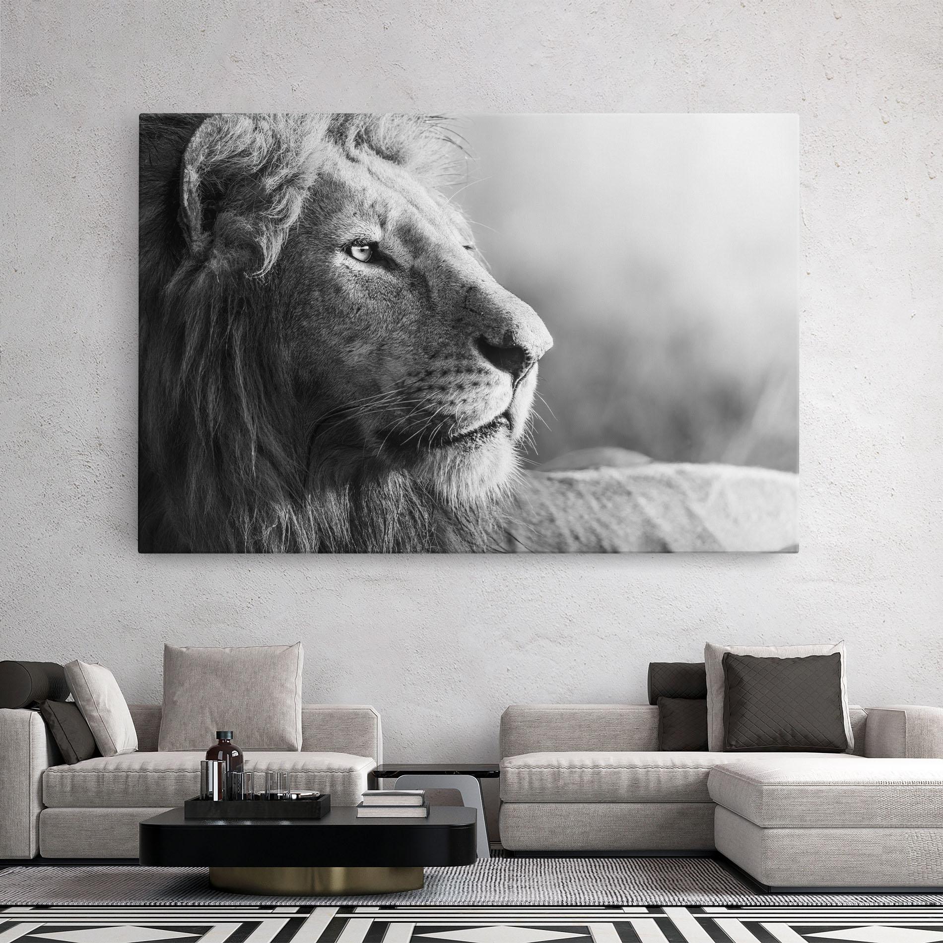 Tablou Canvas Grey Lion Head mockup 2