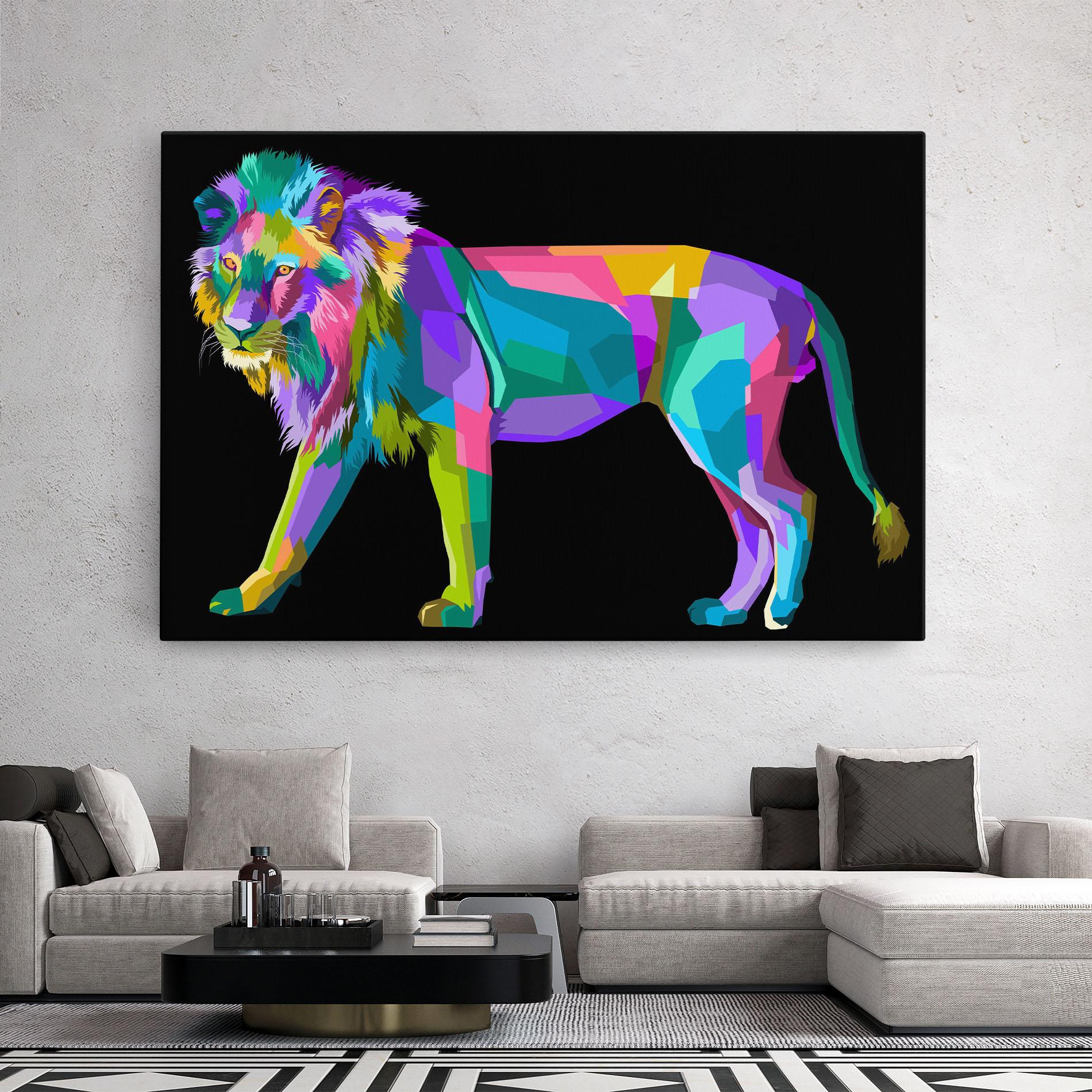 Tablou Canvas Lion Walking mockup 2