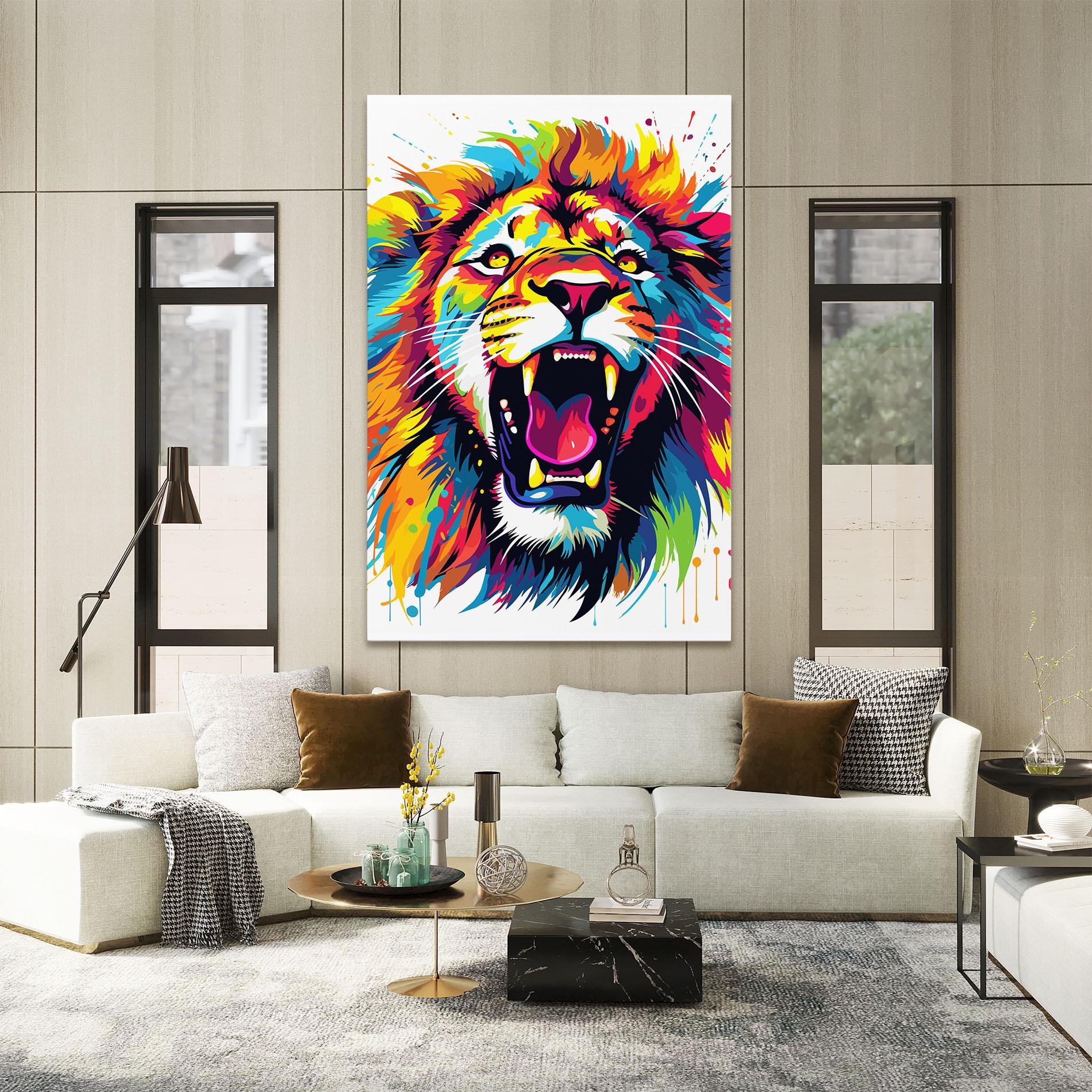 Tablou Canvas Angry Lion Mix mockup 2