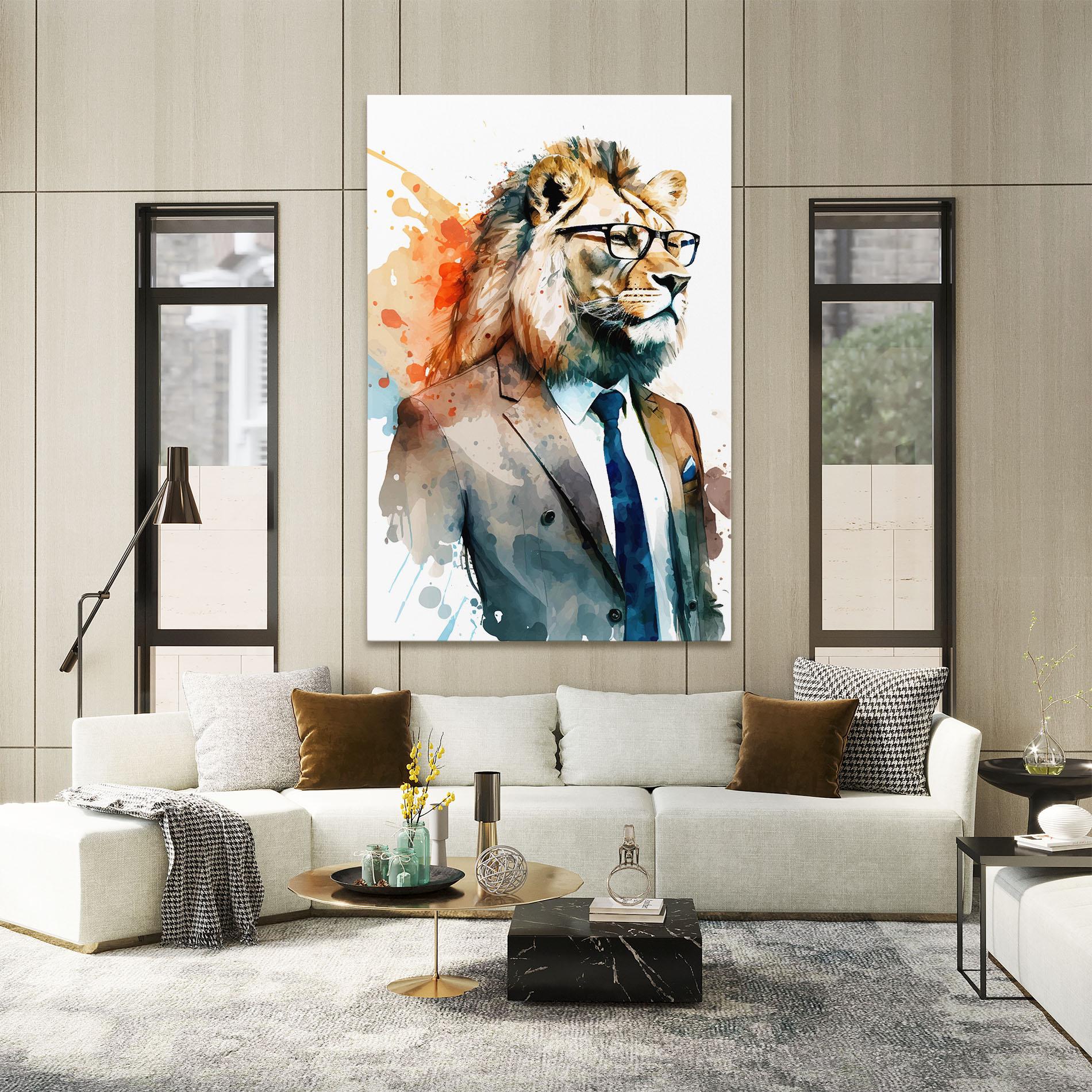 Tablou Canvas Brown Suit Lion mockup 2
