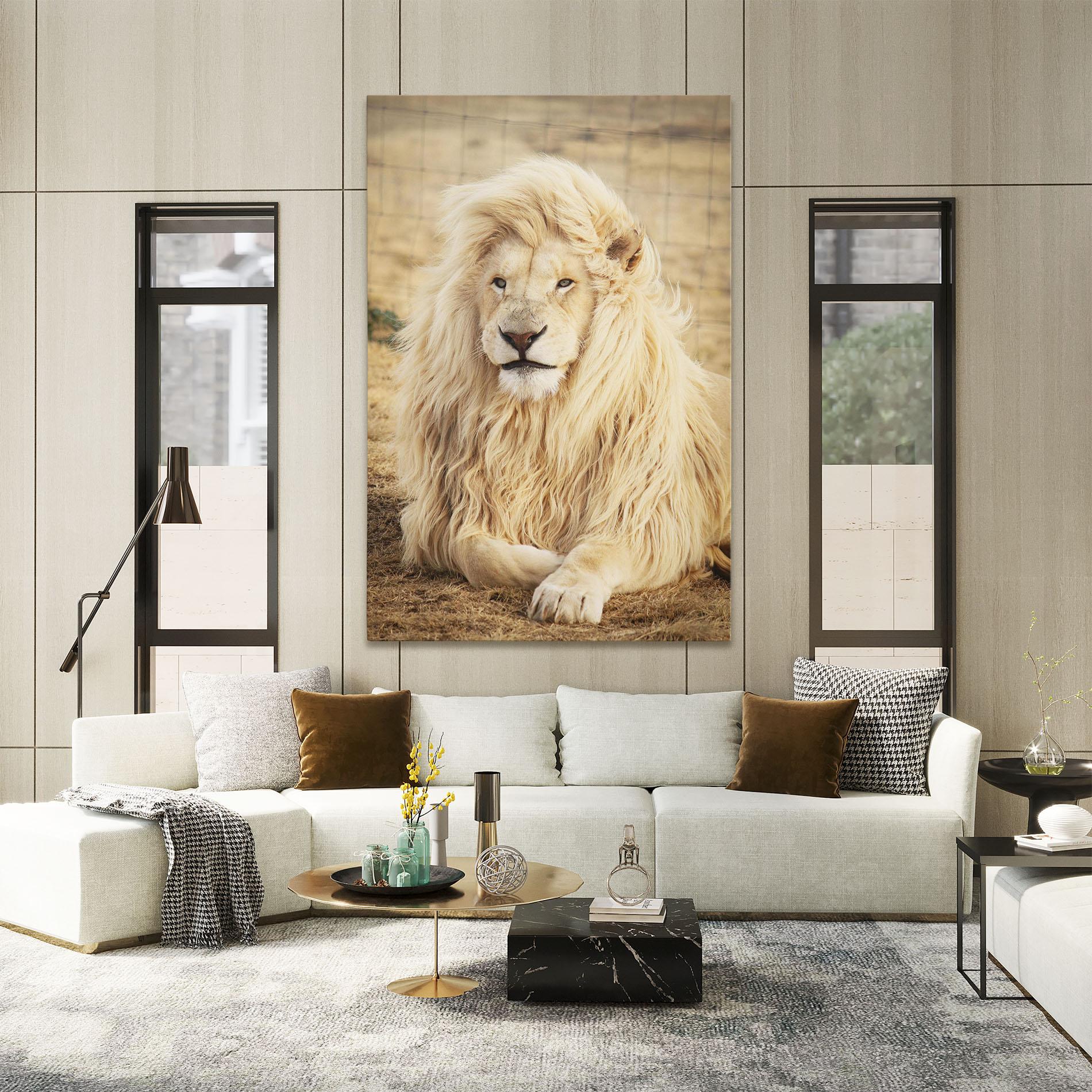 Tablou Canvas White Lion mockup 2