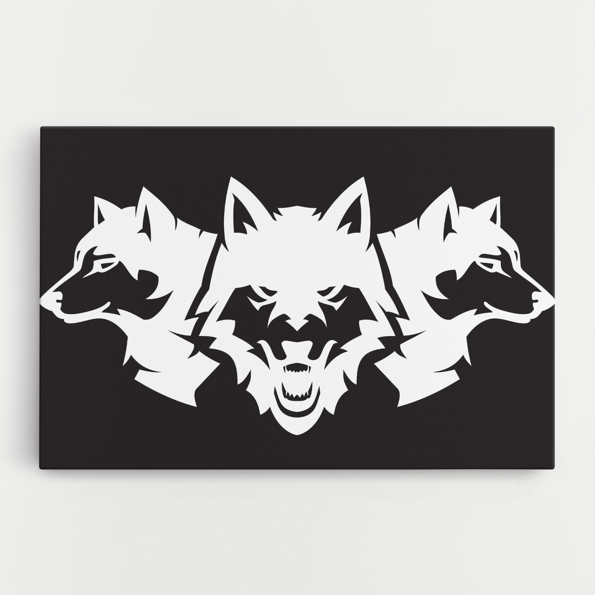 Tablou Canvas 3 Wolf Heads mockup 0