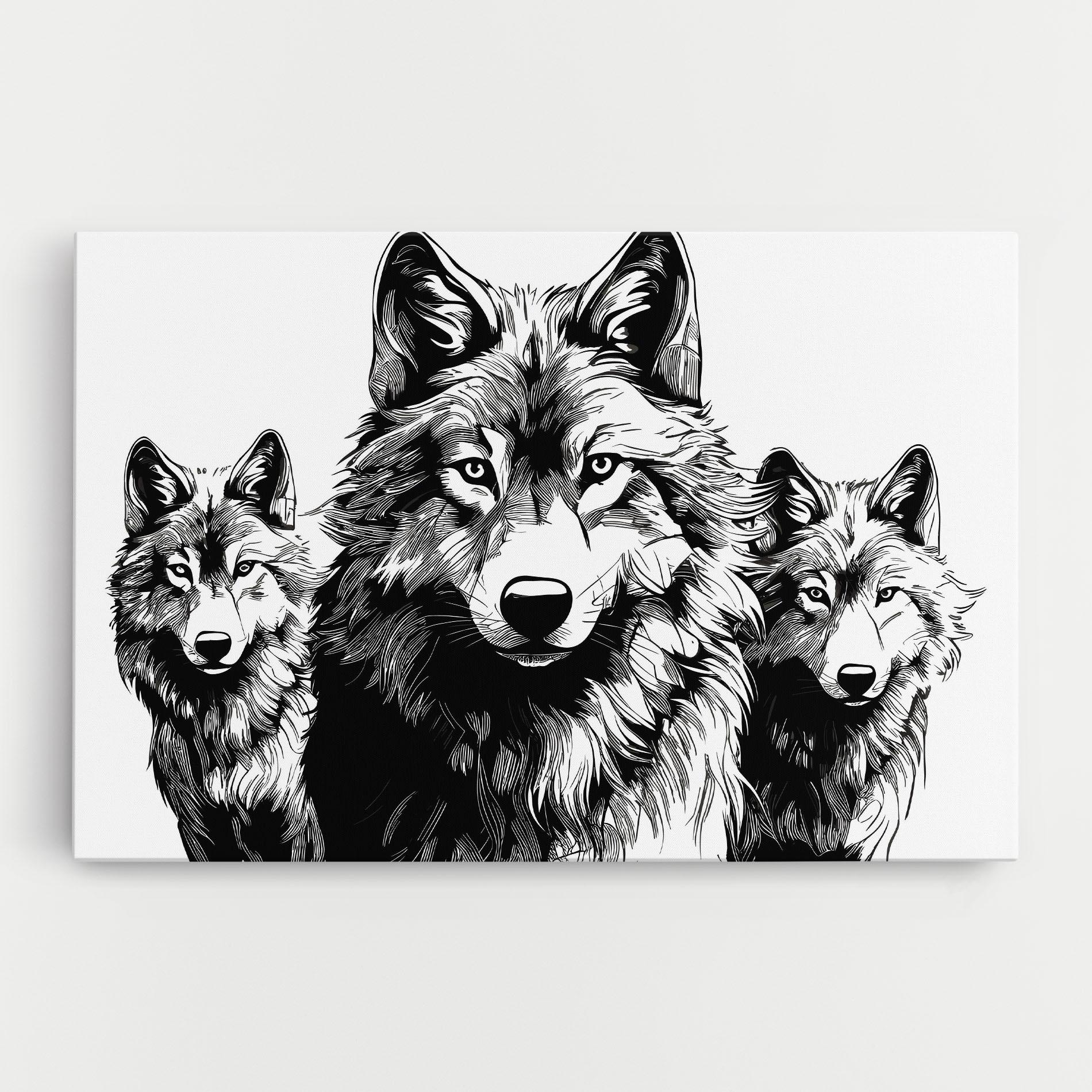 Tablou Canvas 3 Wolves mockup 0