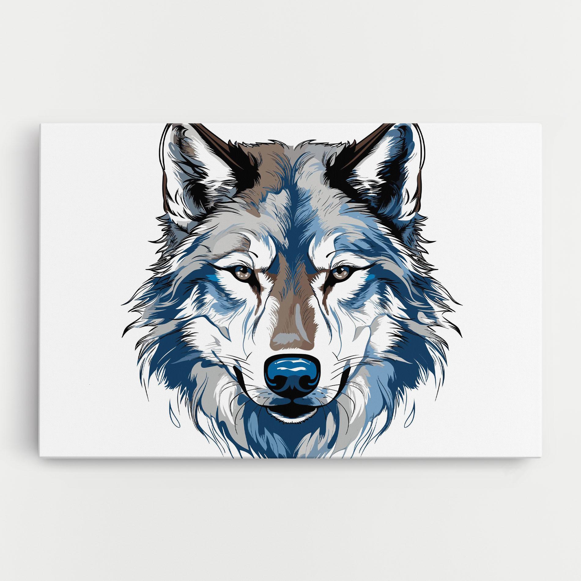 Tablou Canvas Blue Wolf Head mockup 0