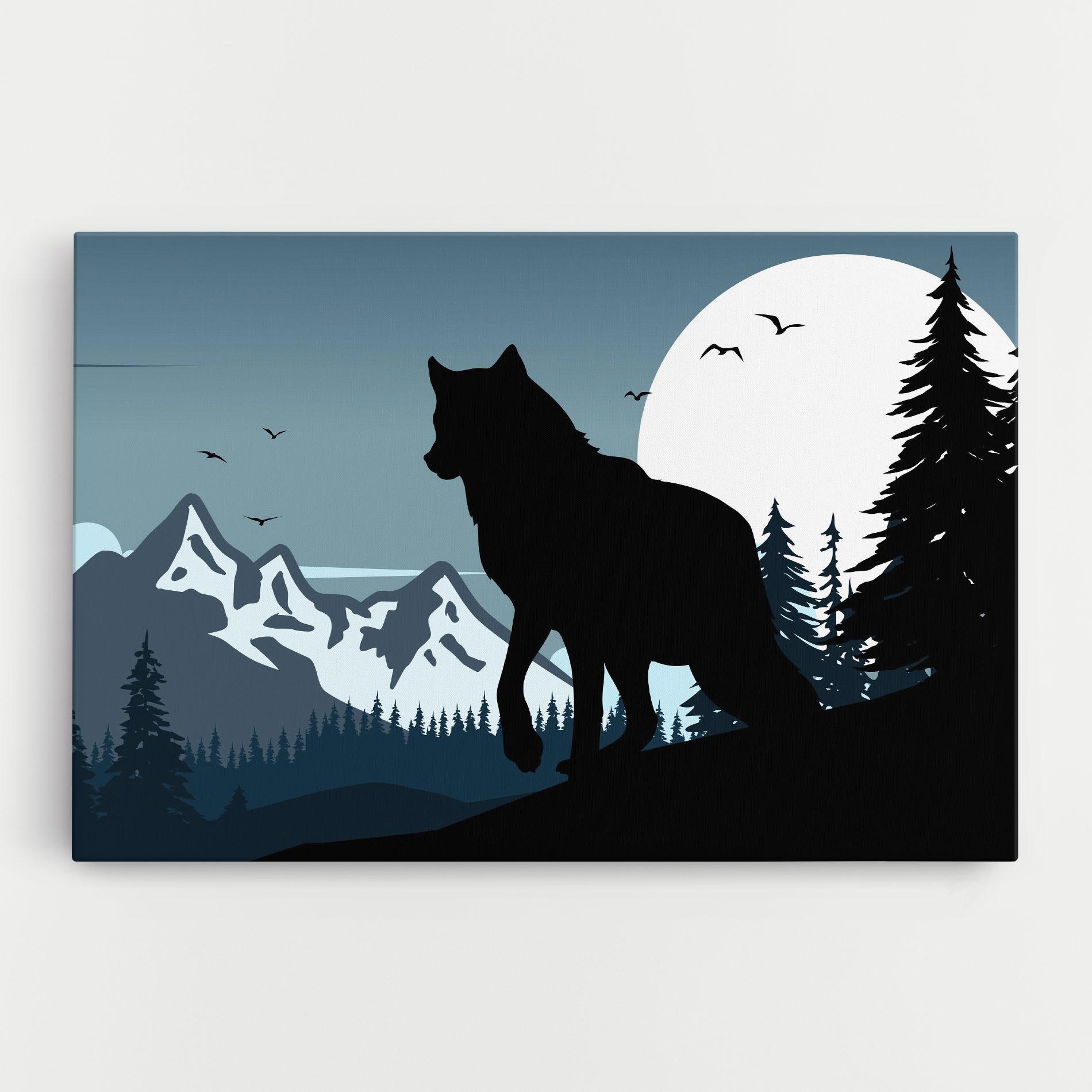 Tablou Canvas Hill Wolf mockup 0