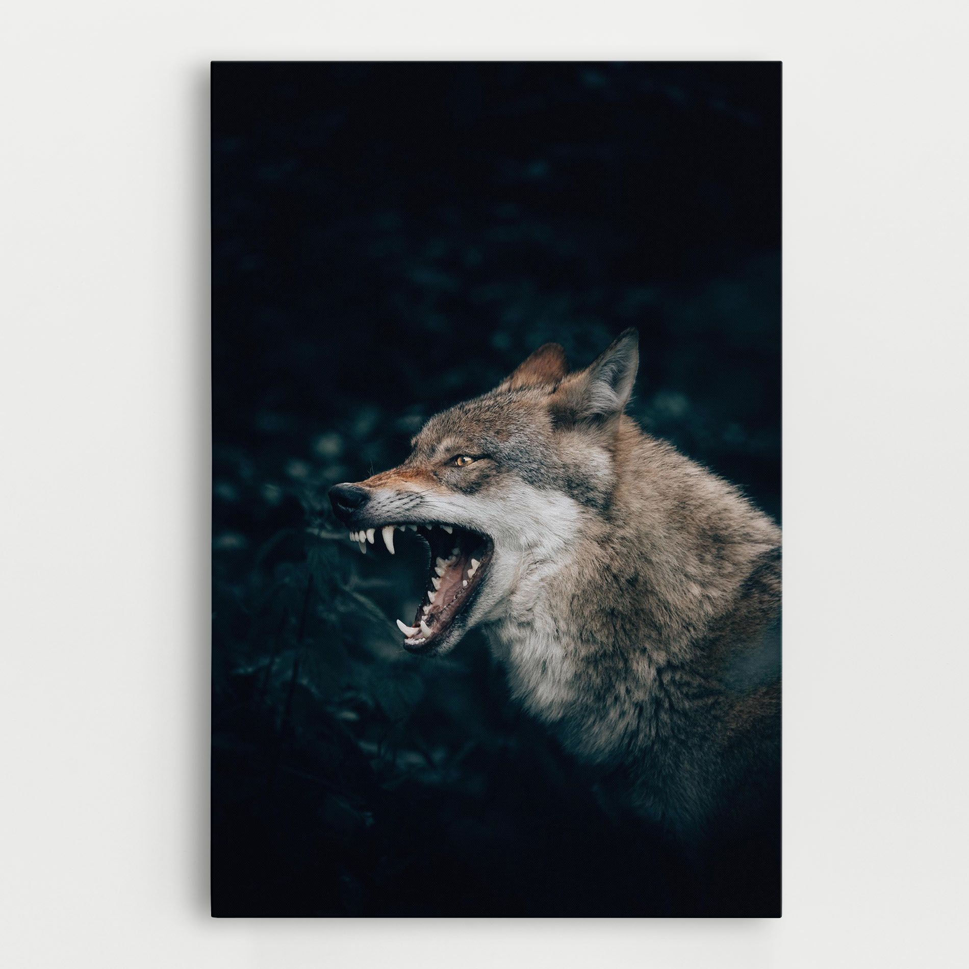 Angry Wolf In The Forest mockup 0
