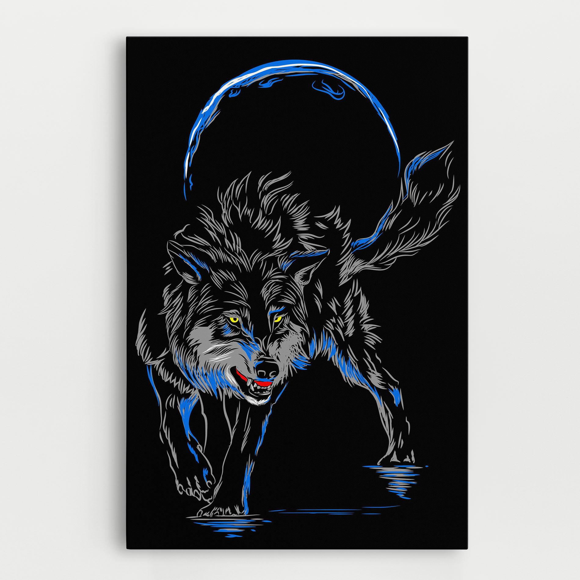 Tablou Canvas Grey Blue Wolf mockup 0