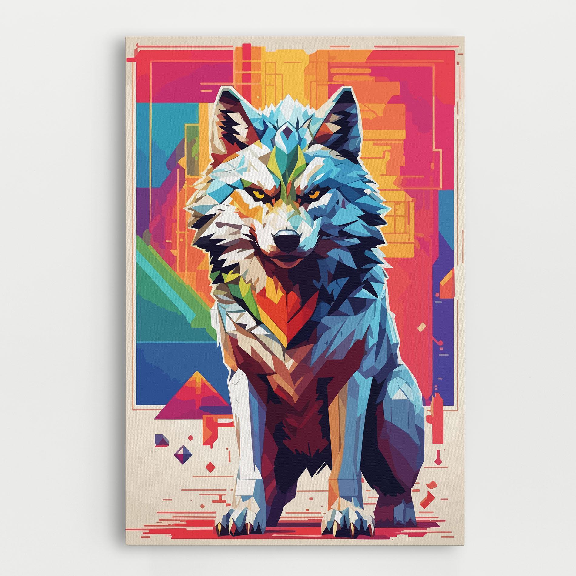 Tablou Canvas Wolf Character mockup 0