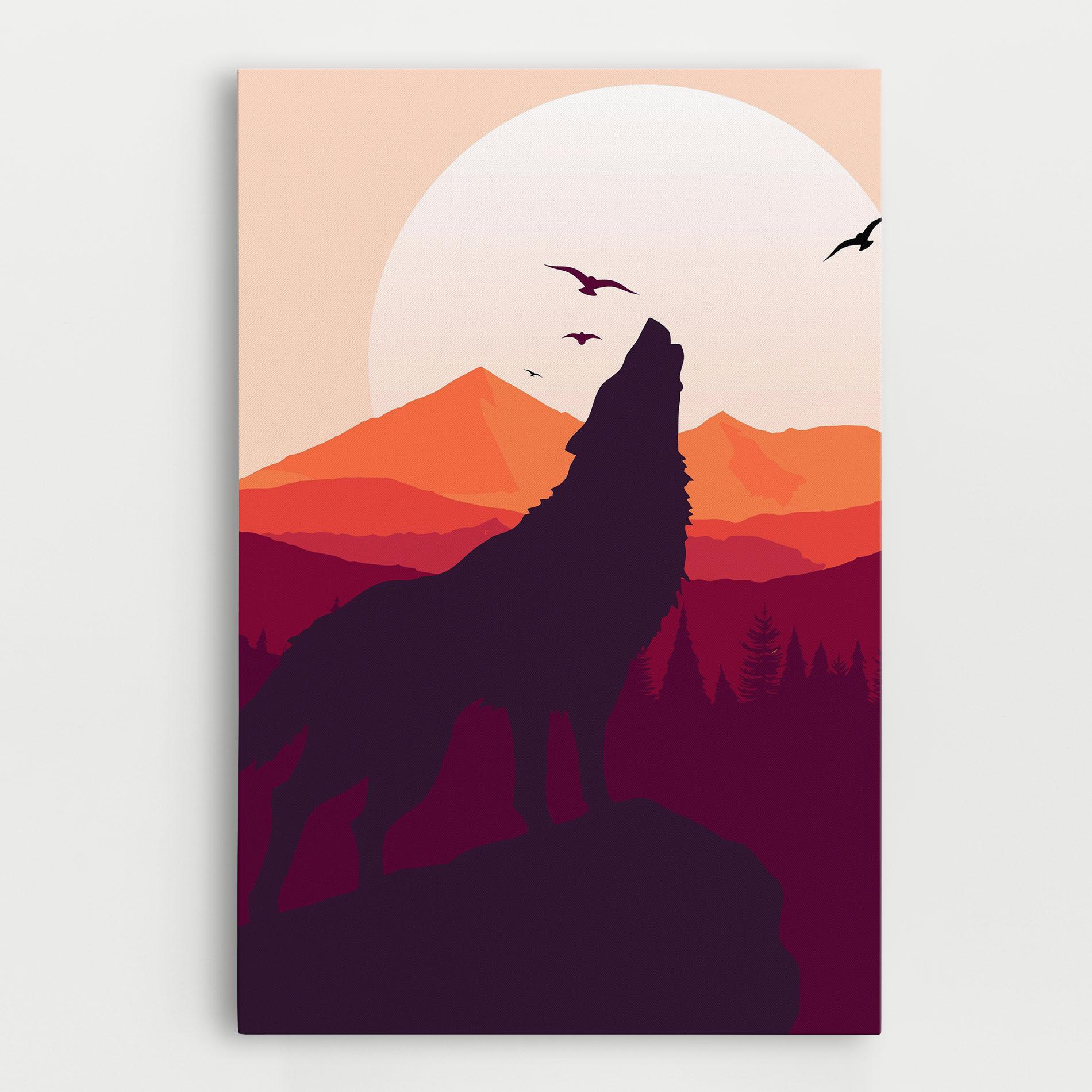 Tablou Canvas Wolf Pink Moon mockup 0
