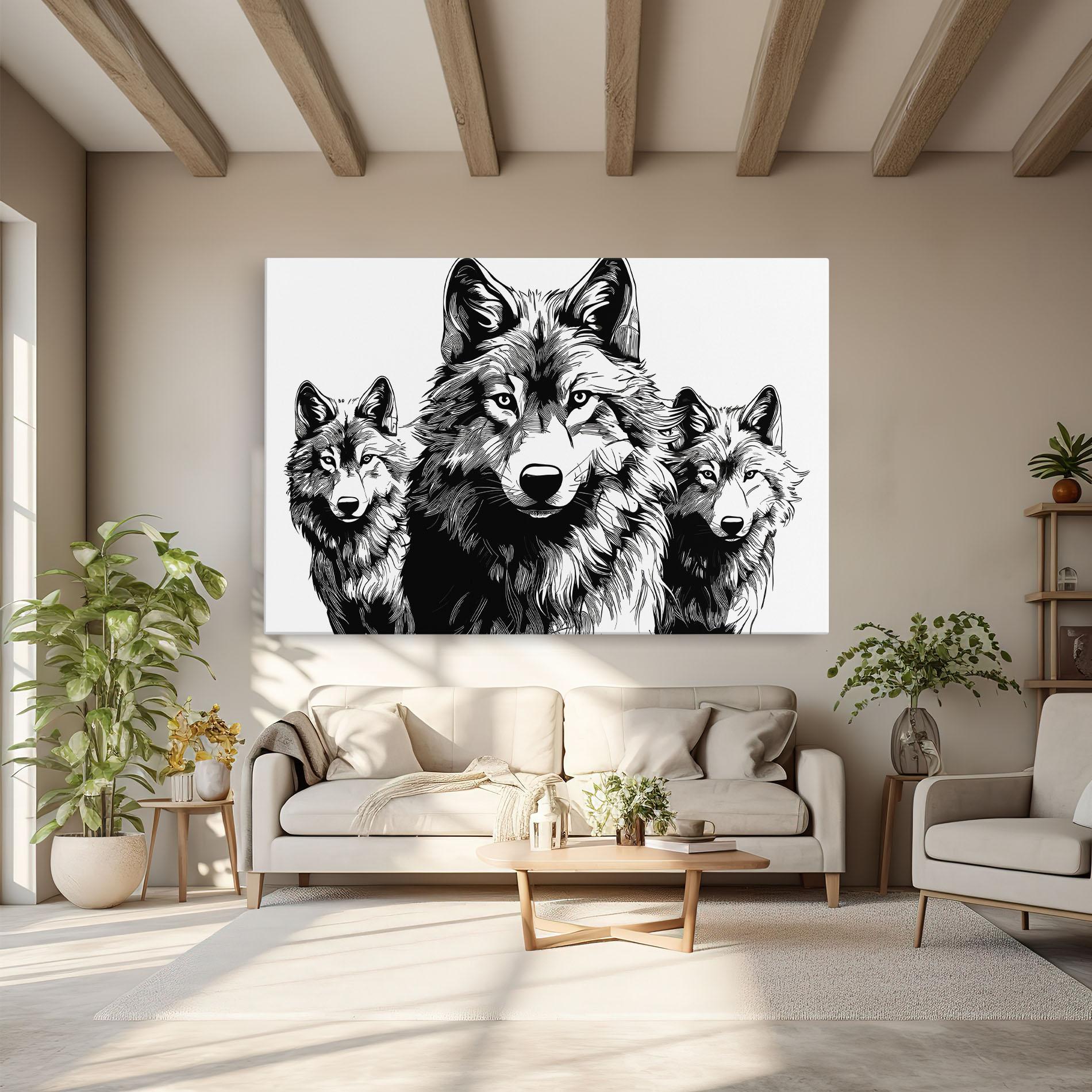 Tablou Canvas 3 Wolves mockup 6