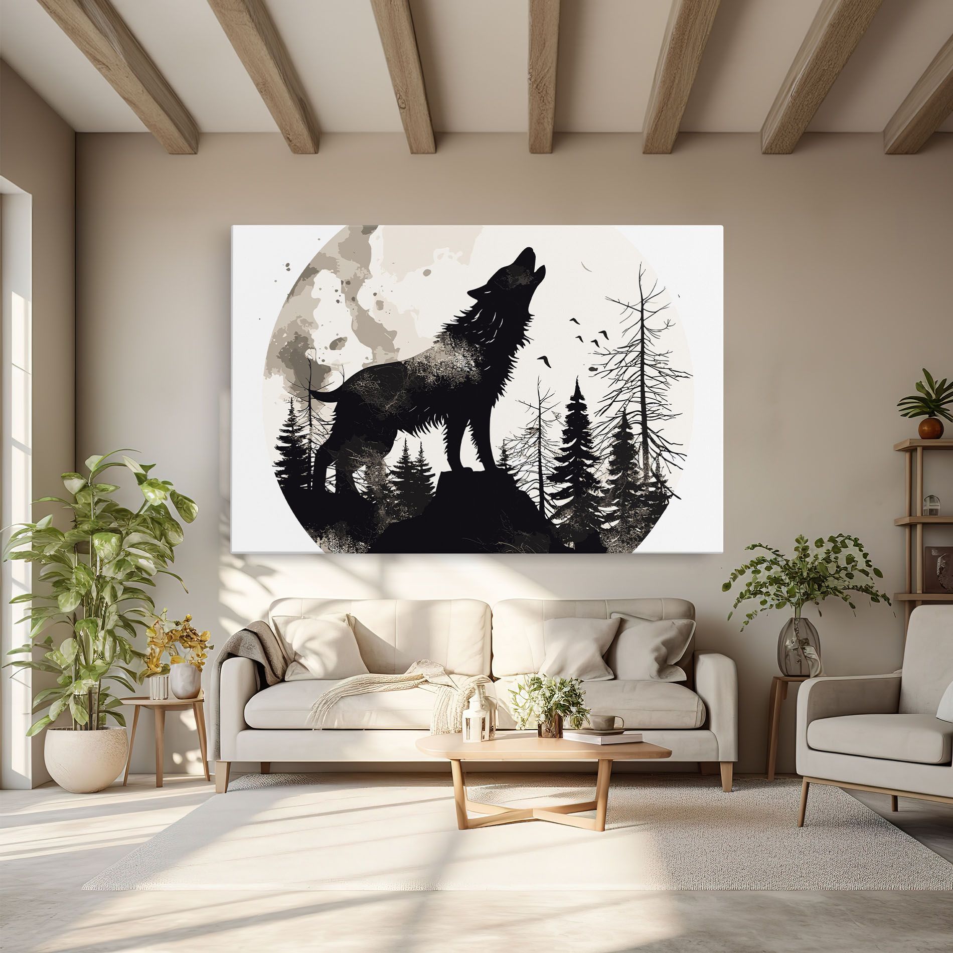 Black On Cream Wolf mockup 6