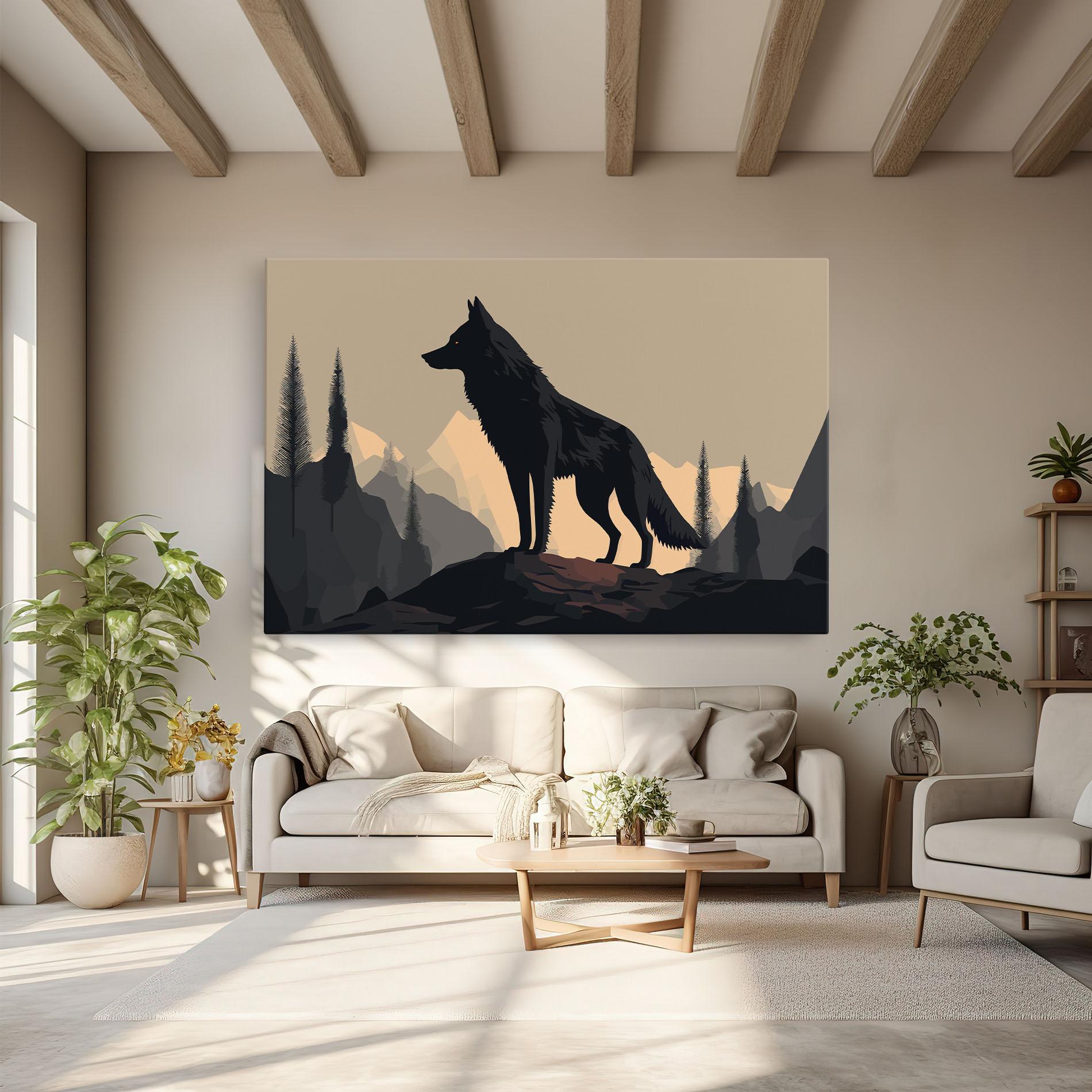 Tablou Canvas Black Wolf mockup 6