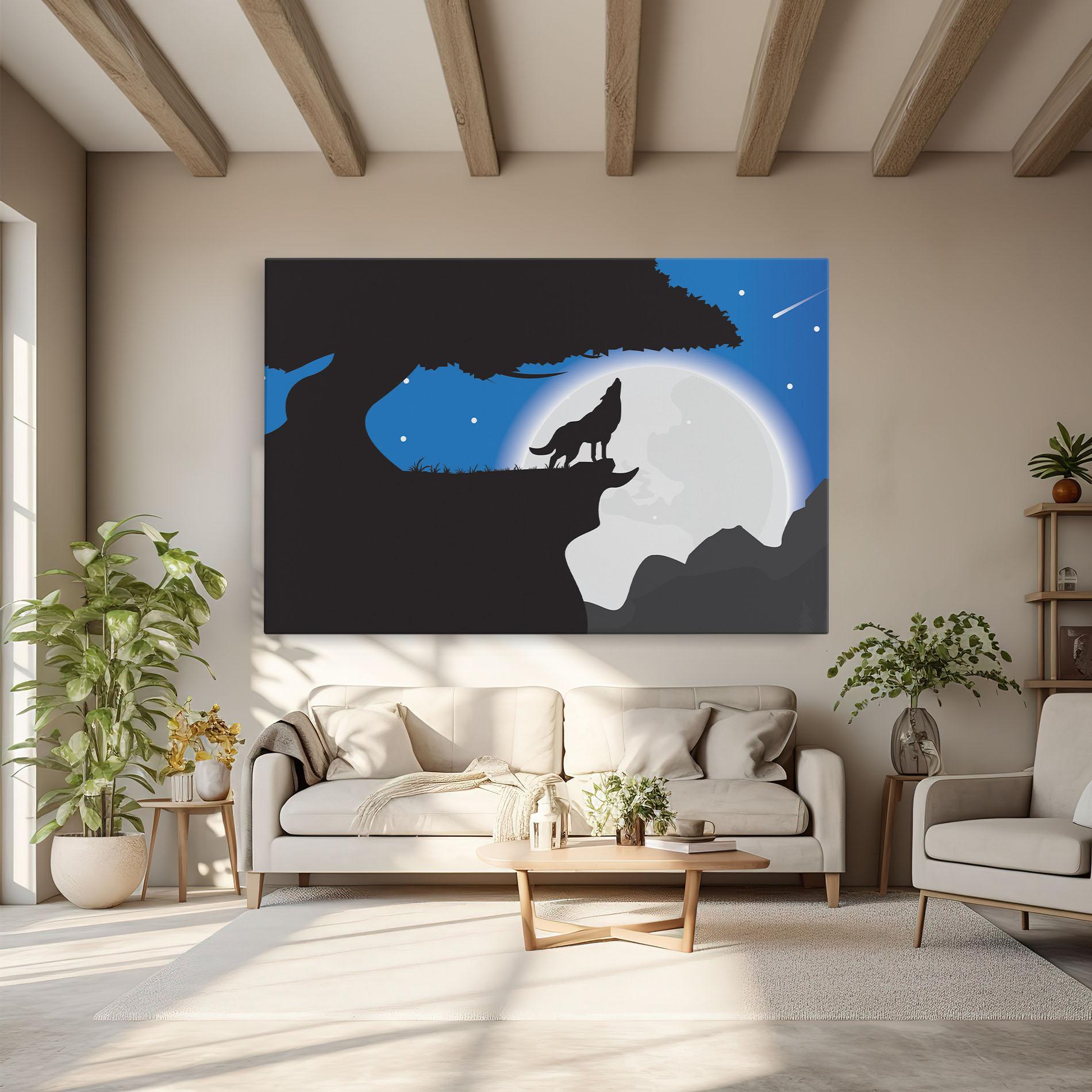 Tablou Canvas Blue Light Wolf mockup 6