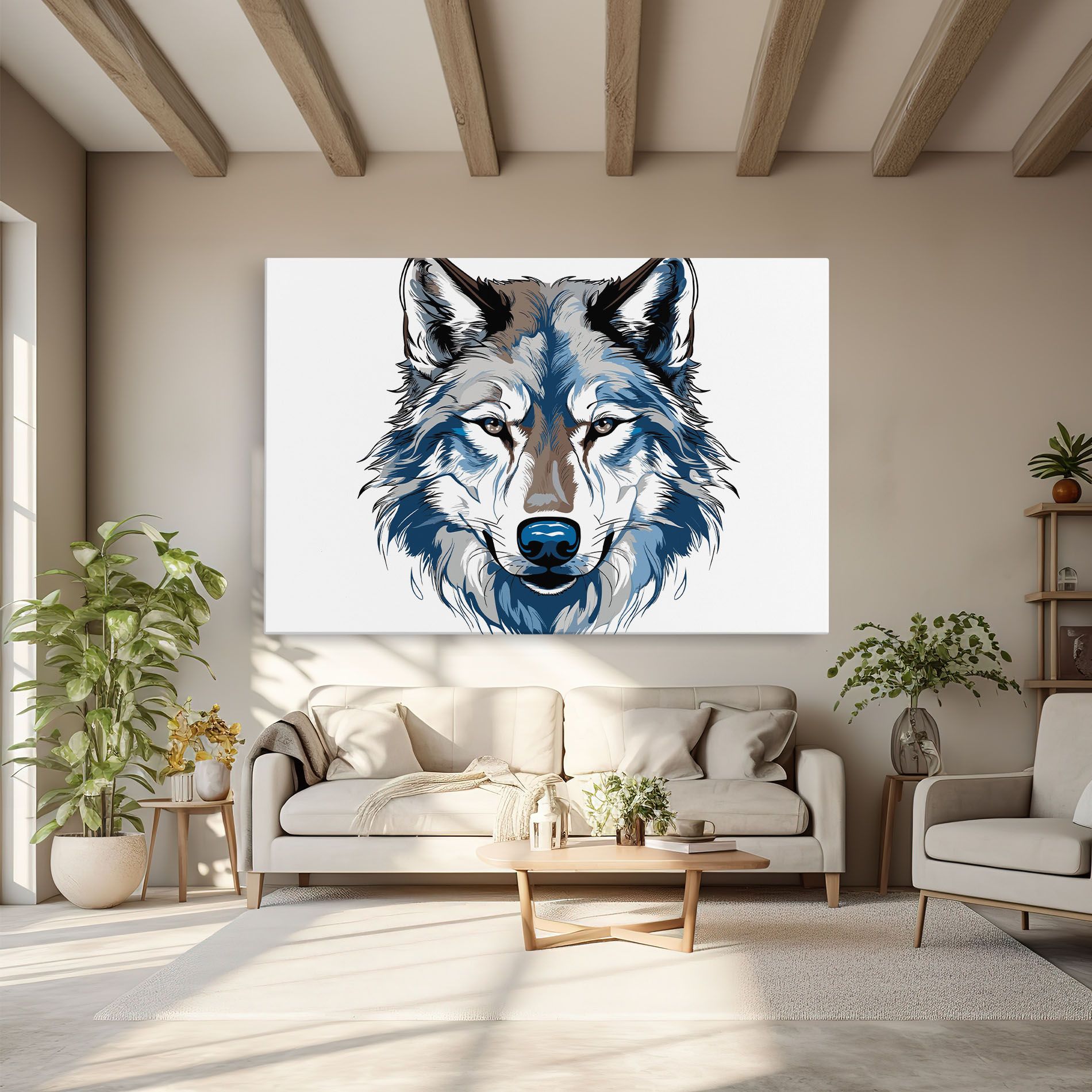 Blue Wolf Head mockup 6