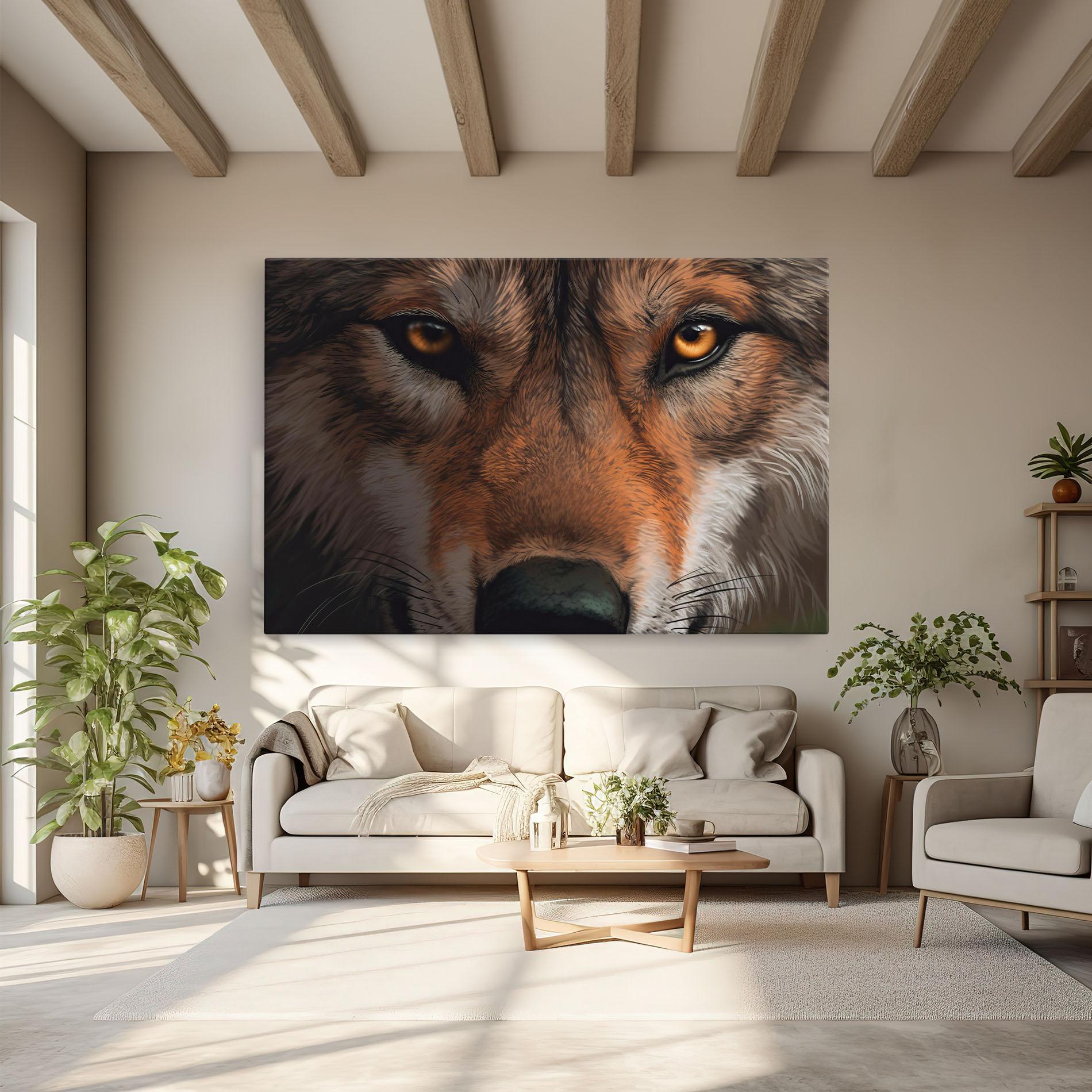 Tablou Canvas Close Up Wolf Eyes mockup 6