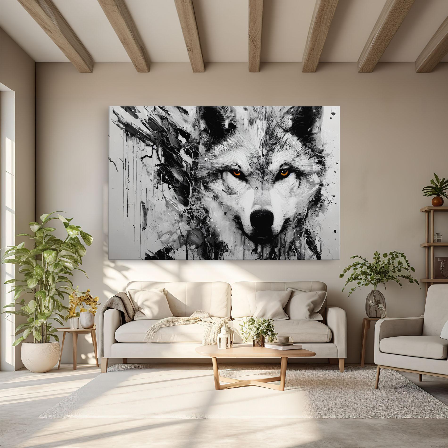 Tablou Canvas Grey Wolf Portrait mockup 6