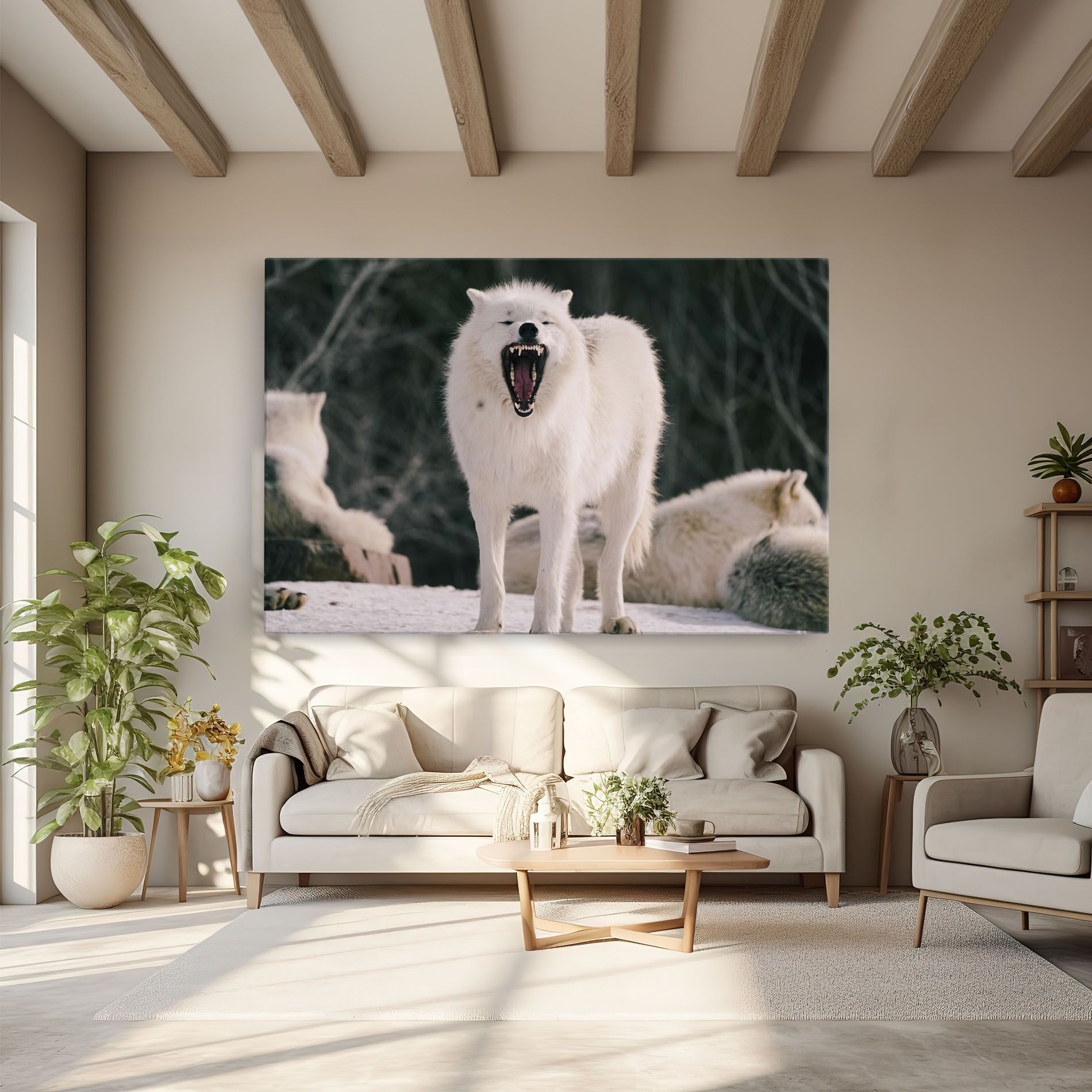 Laughing White Wolf mockup 6