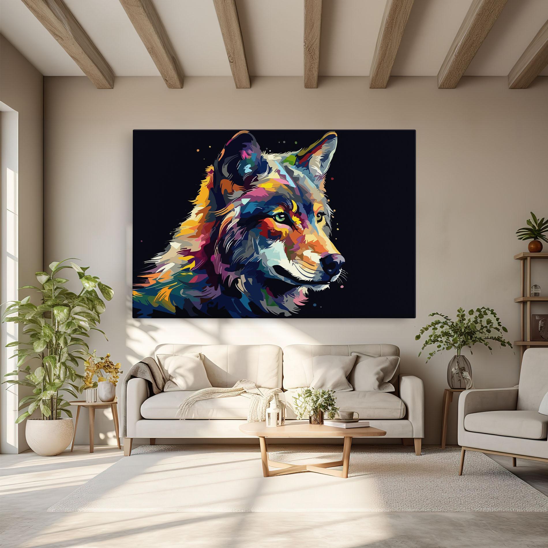 Tablou Canvas Painted Wolf mockup 6