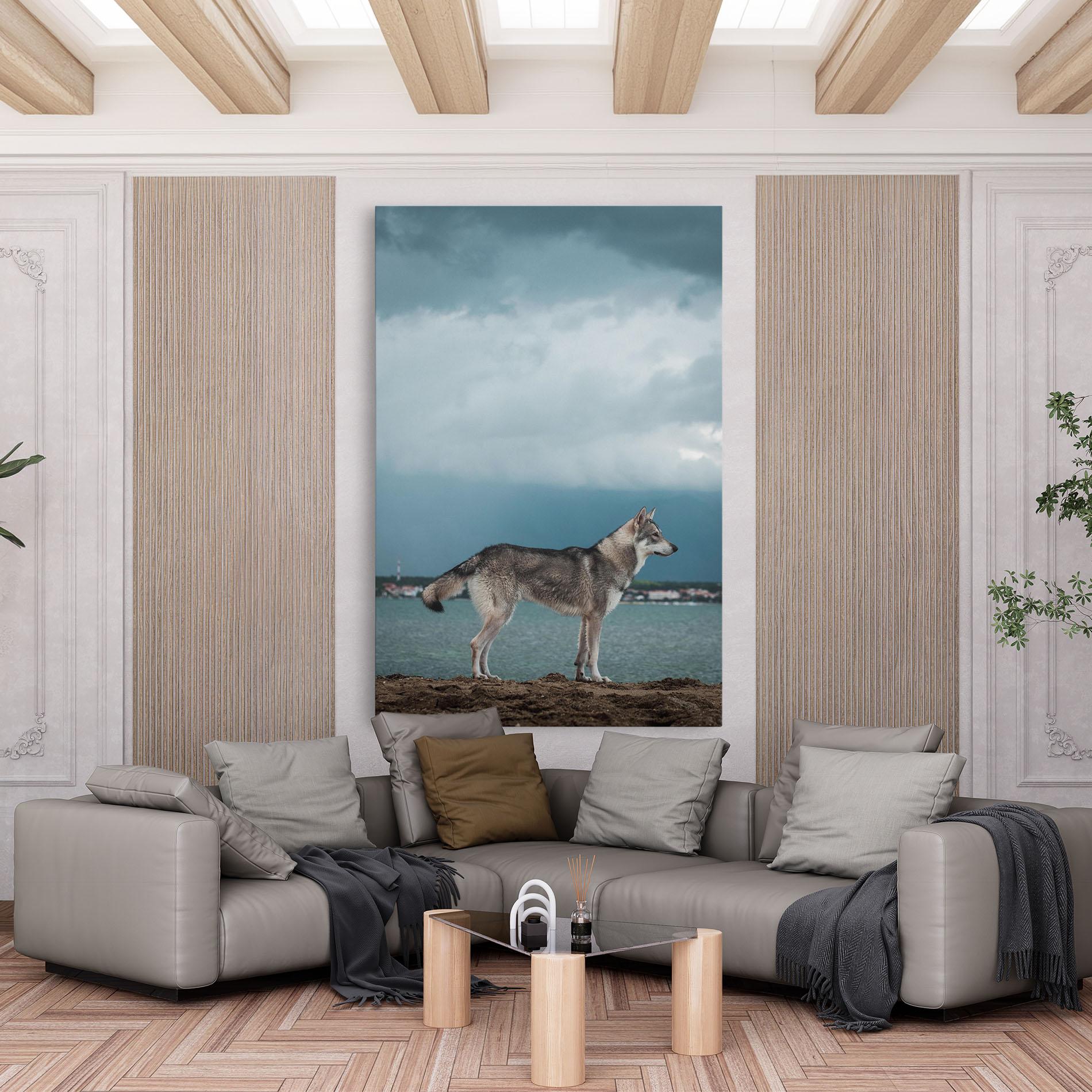 Tablou Canvas Grey Wolf Looking mockup 6