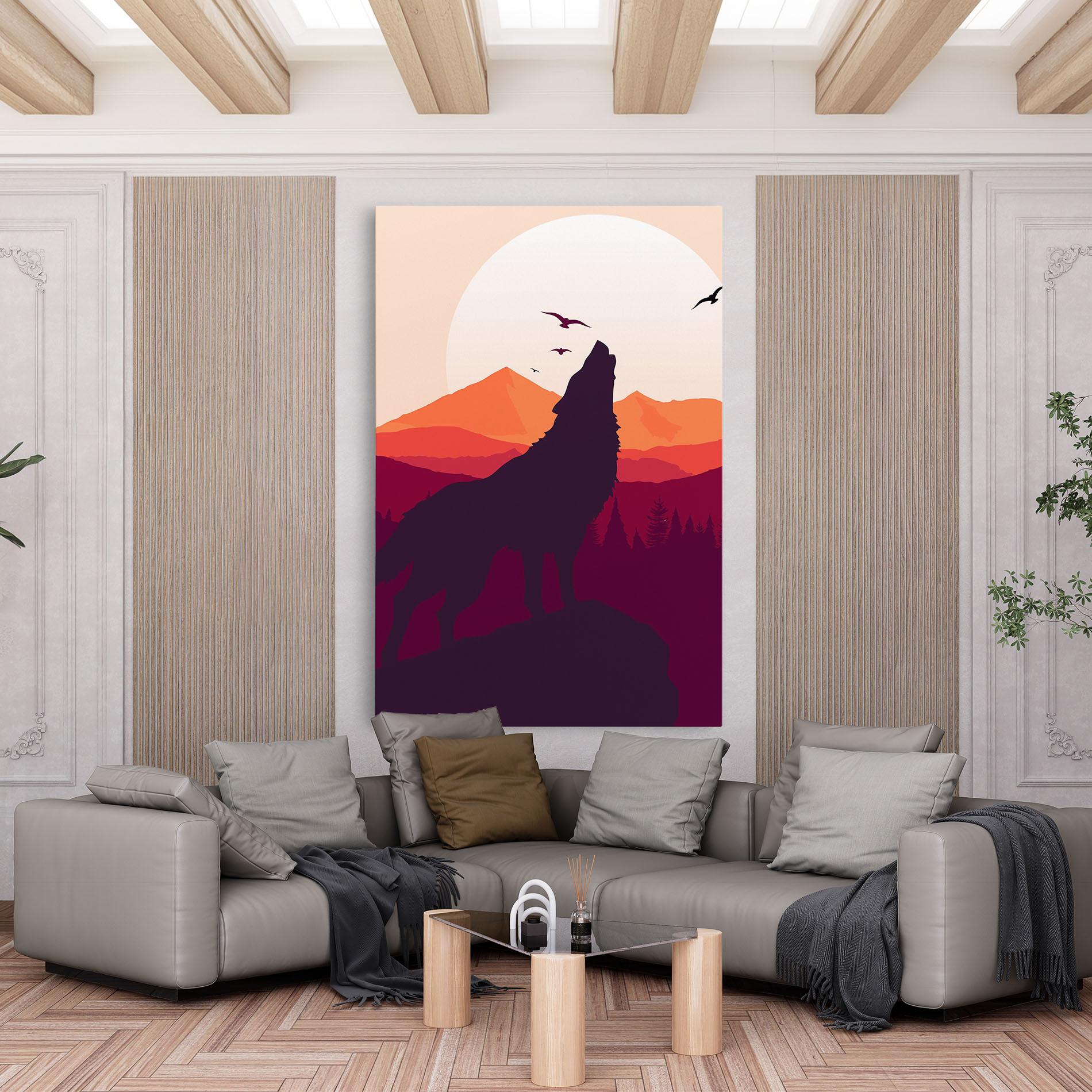 Tablou Canvas Wolf Pink Moon mockup 6