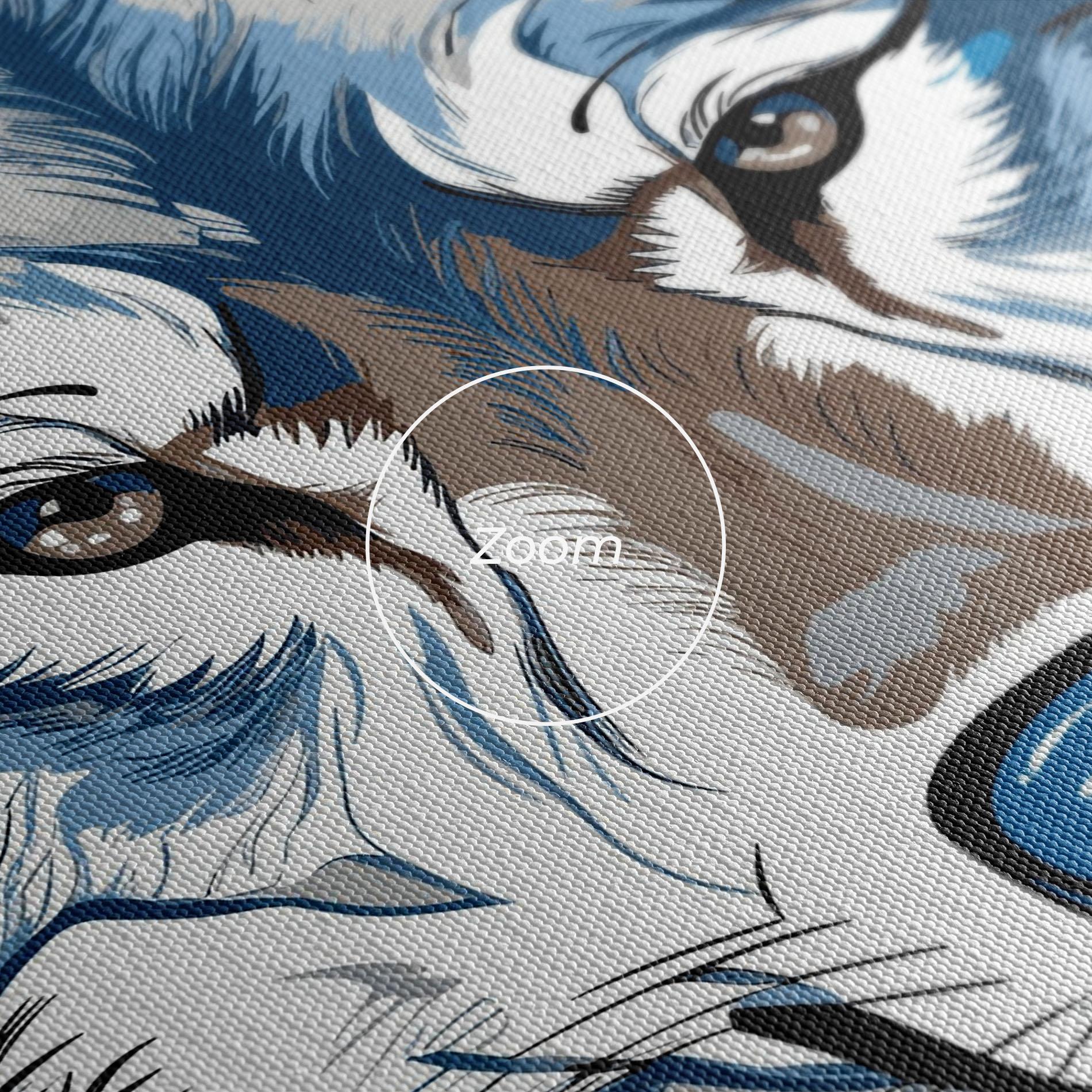 Tablou Canvas Blue Wolf Head mockup 3