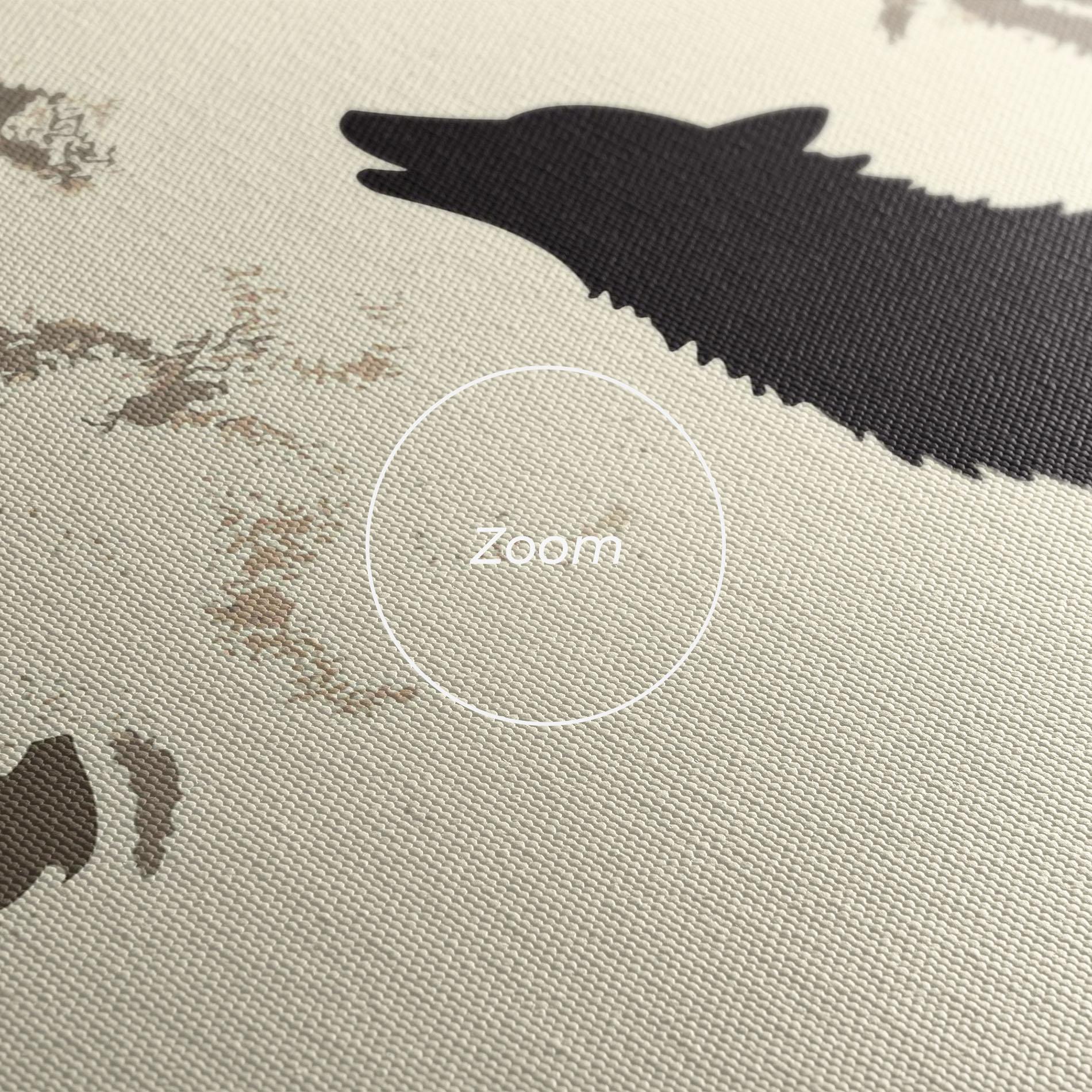 Tablou Canvas Cream Moon Wolf mockup 3