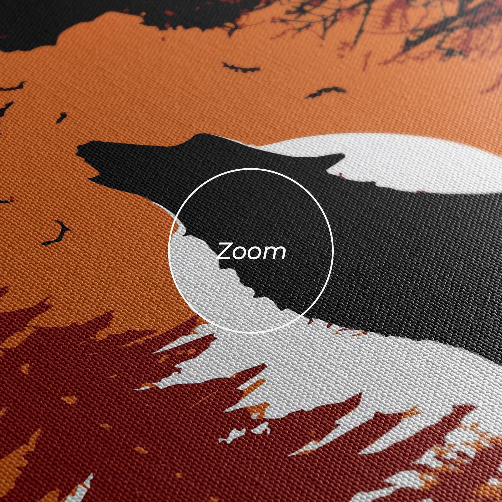Tablou Canvas Orange Sky Wolf mockup 3