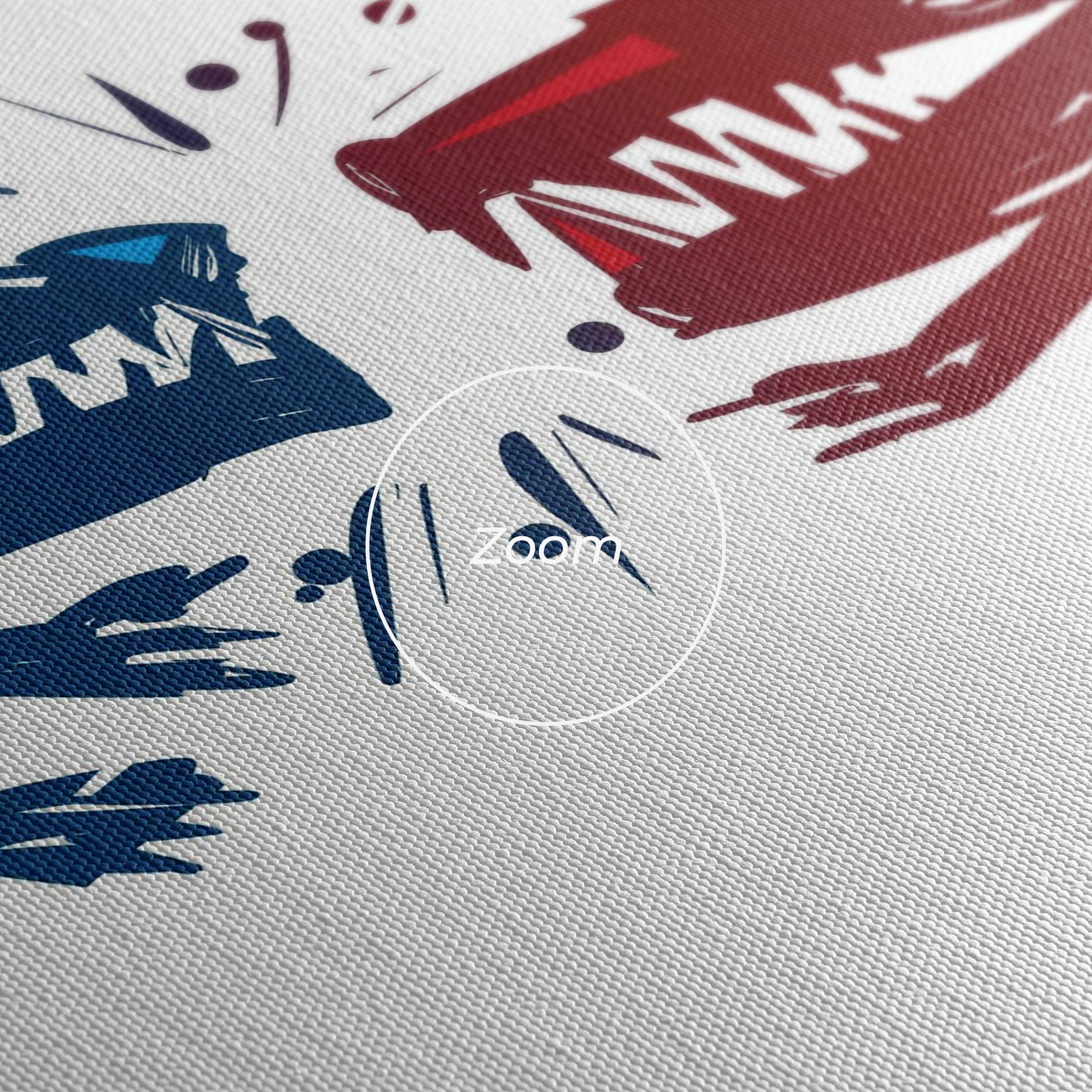 Tablou Canvas Red Blue Wolves mockup 3