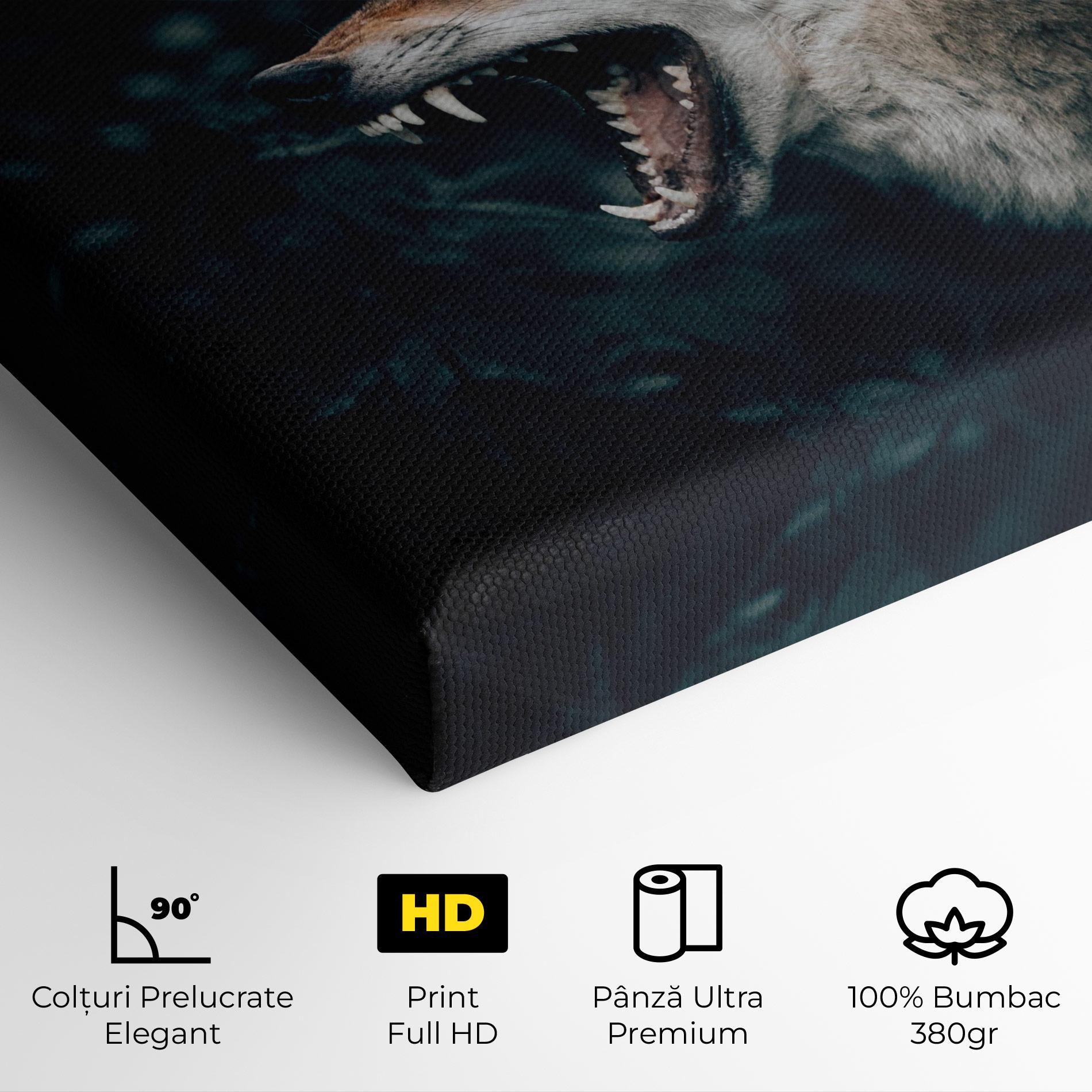 Tablou Canvas Angry Wolf In The Forest mockup 4