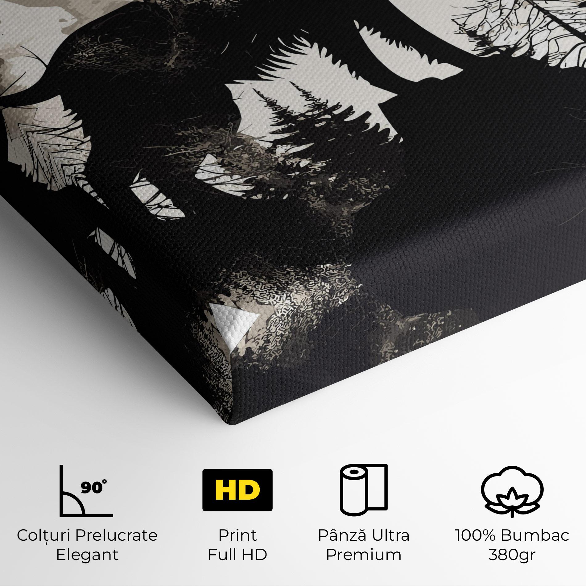 Tablou Canvas Black On Cream Wolf mockup 4
