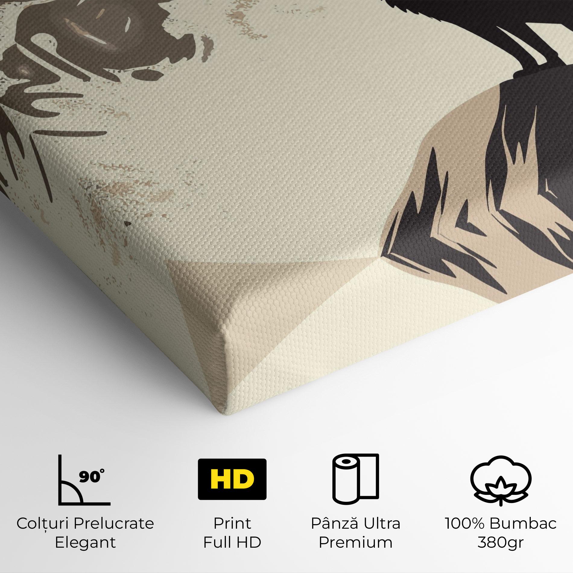 Tablou Canvas Cream Moon Wolf mockup 4