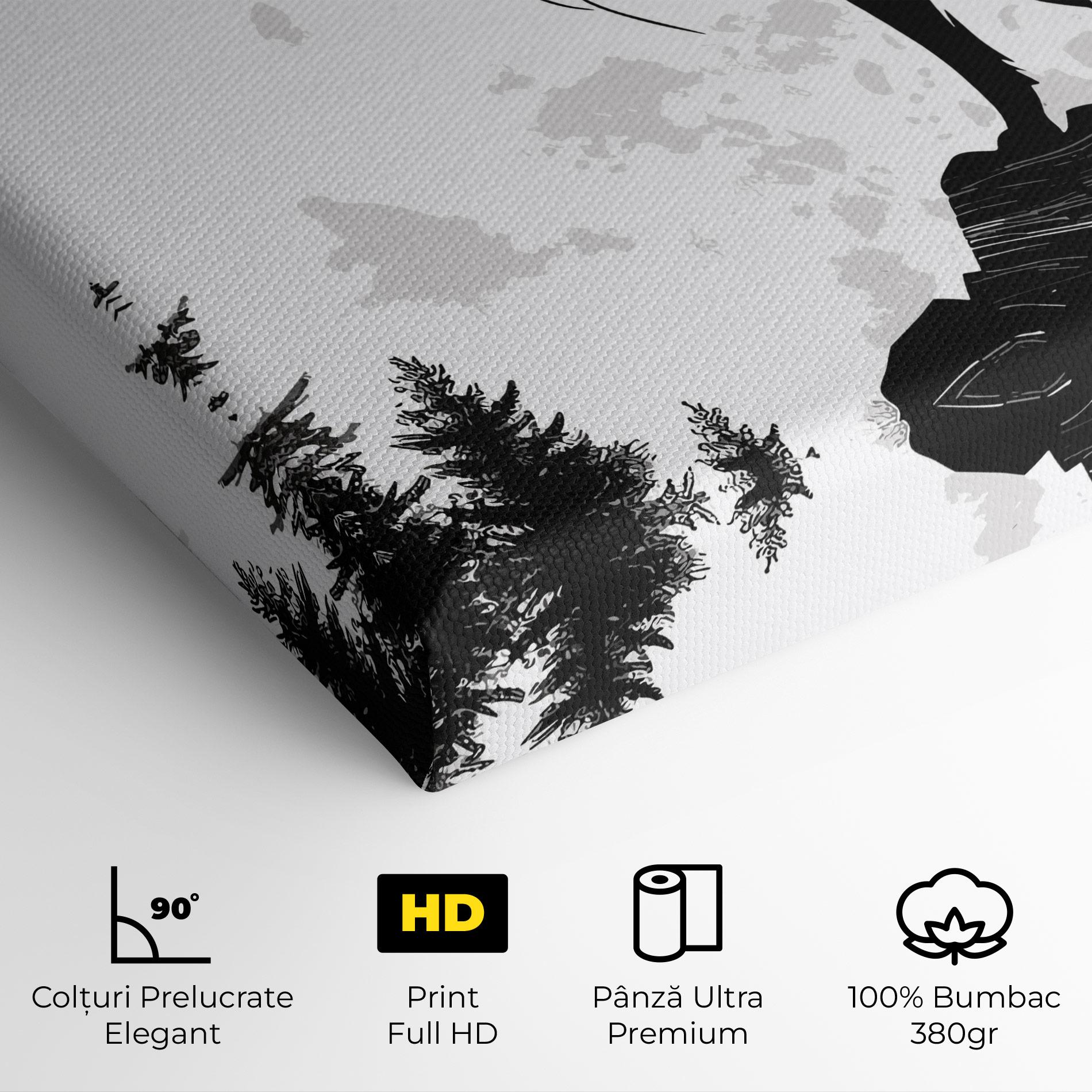 Tablou Canvas Grey Moon Wolf mockup 4