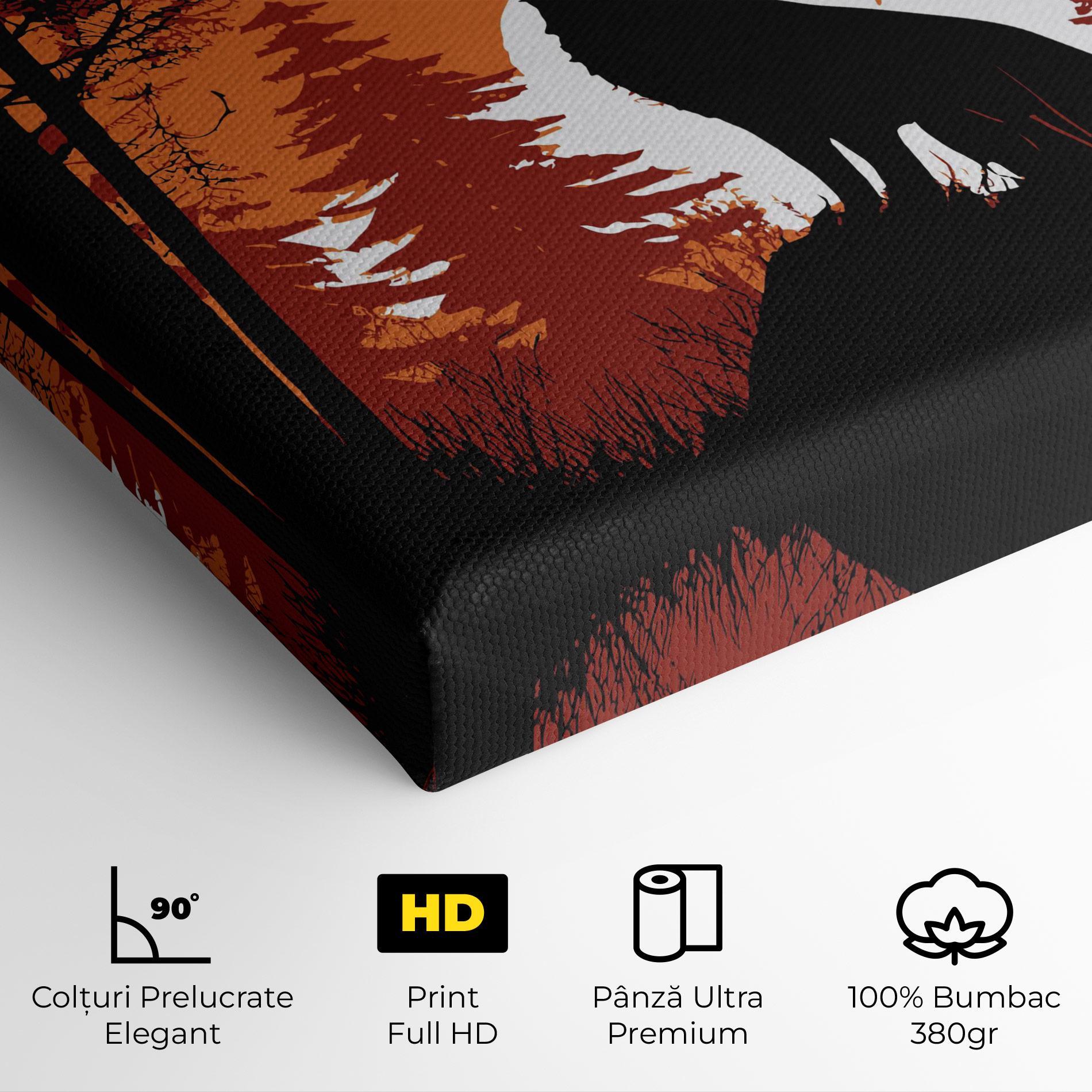 Tablou Canvas Orange Sky Wolf mockup 4