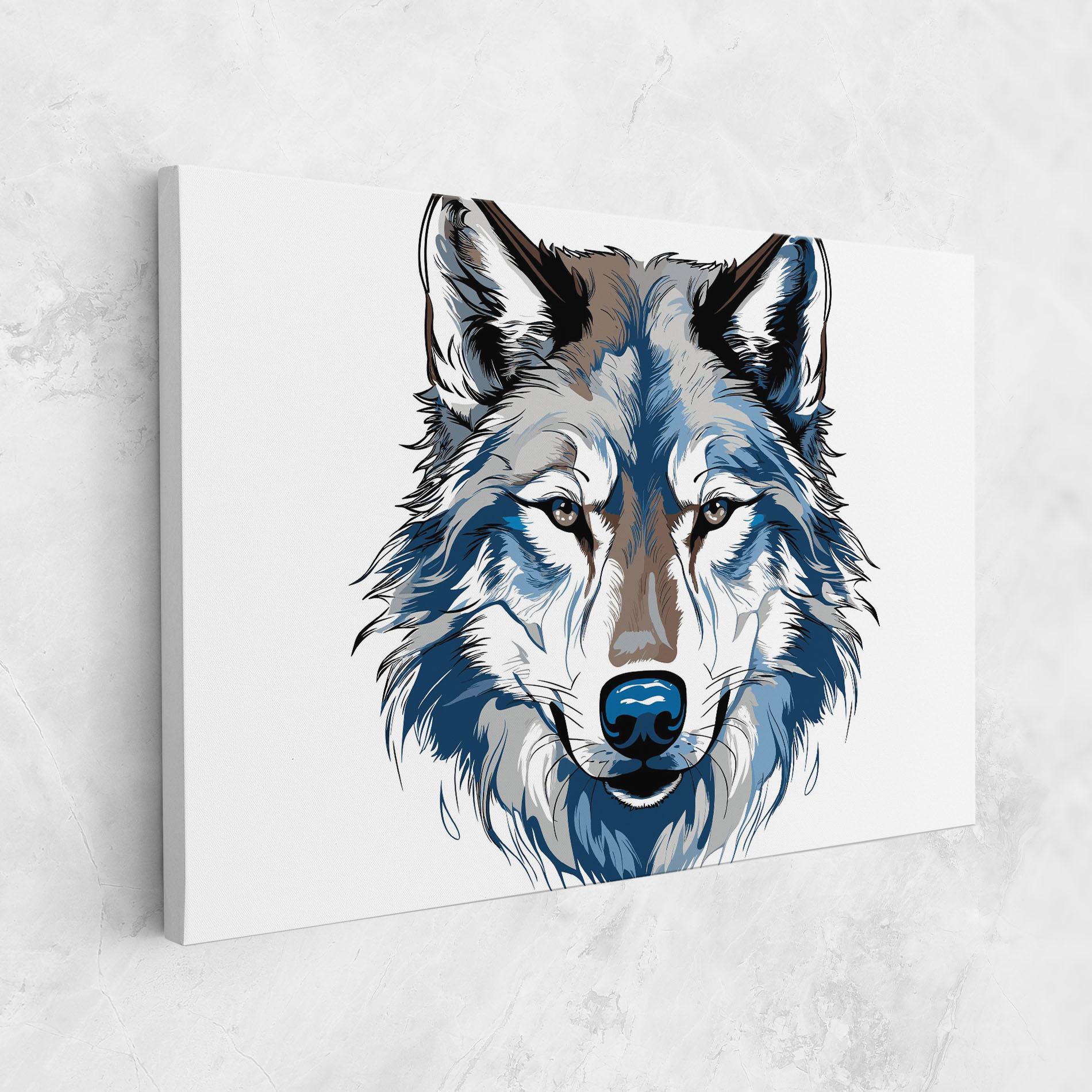 Tablou Canvas Blue Wolf Head mockup 1