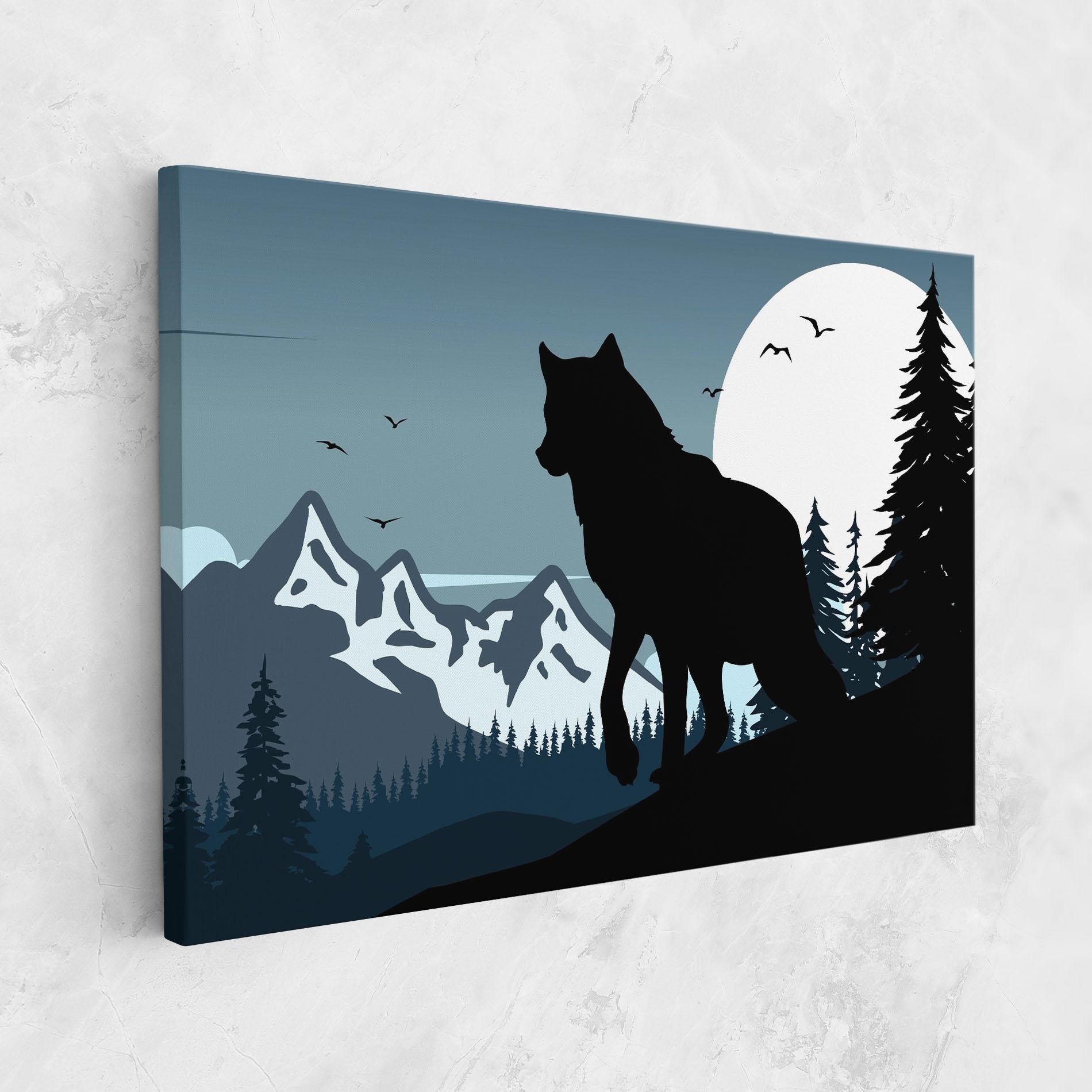Tablou Canvas Hill Wolf mockup 1