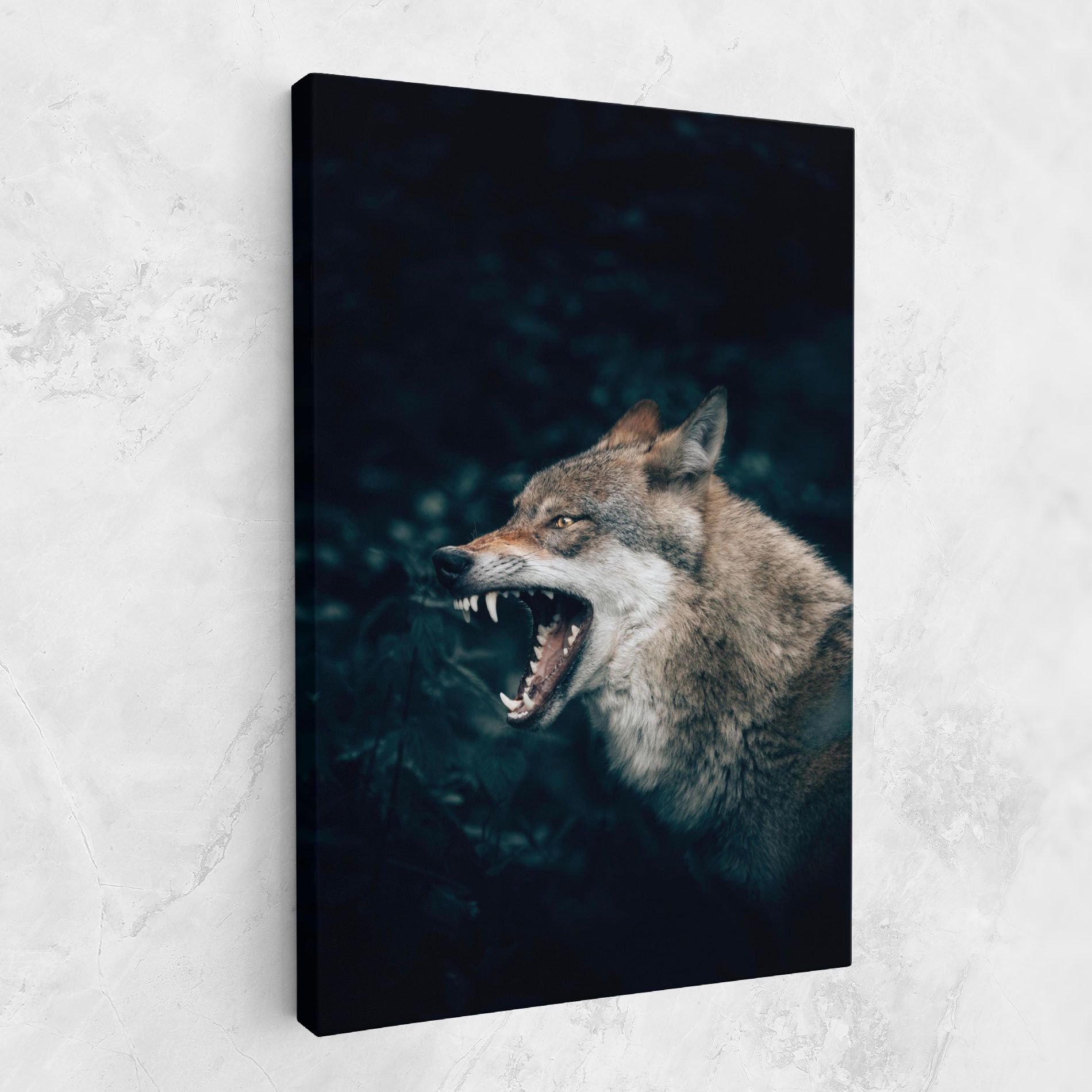 Angry Wolf In The Forest mockup 1