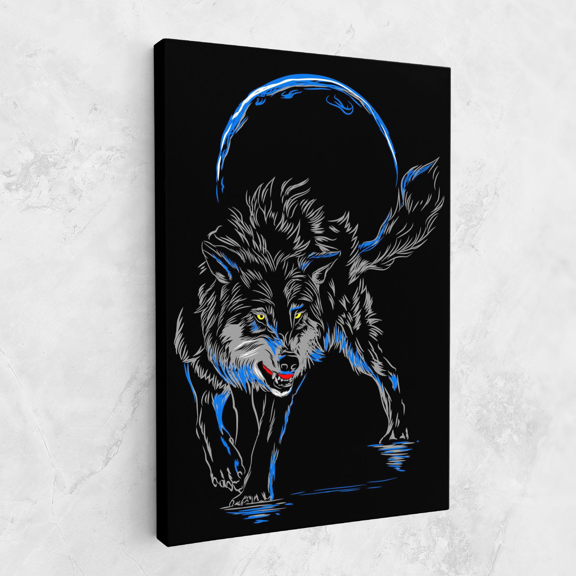 Tablou Canvas Grey Blue Wolf mockup 1