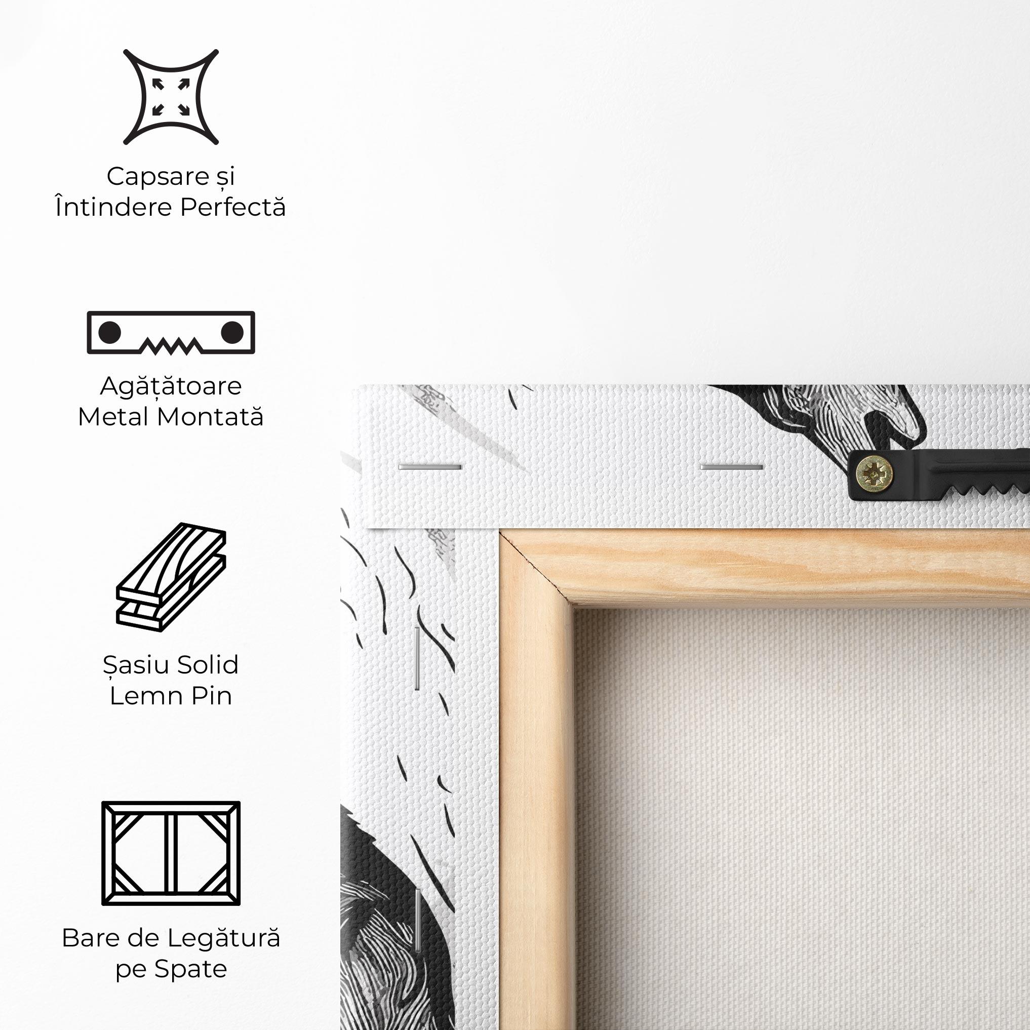 Tablou Canvas Grey Moon Wolf mockup 5