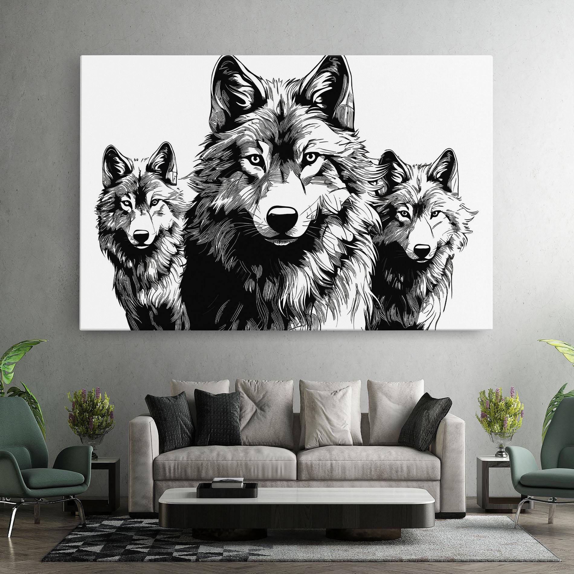 Tablou Canvas 3 Wolves mockup 7