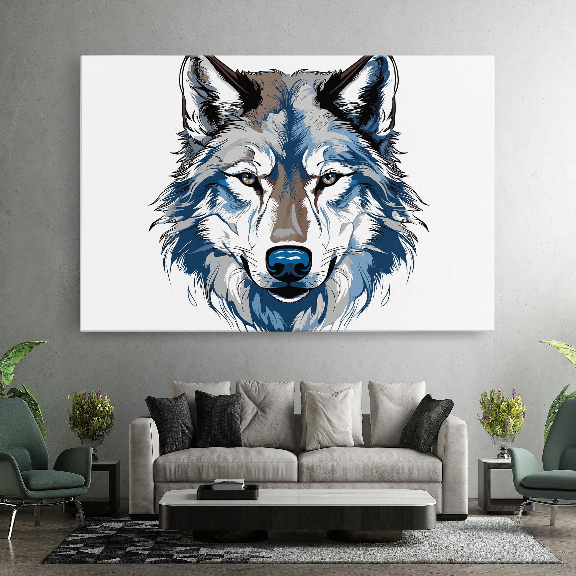 Tablou Canvas Blue Wolf Head mockup 7