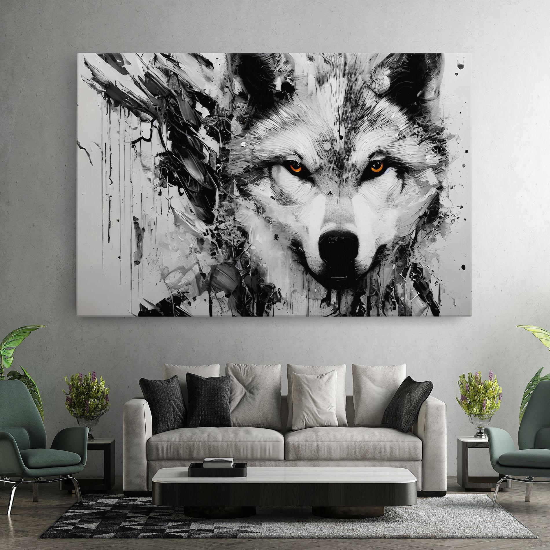 Tablou Canvas Grey Wolf Portrait mockup 7
