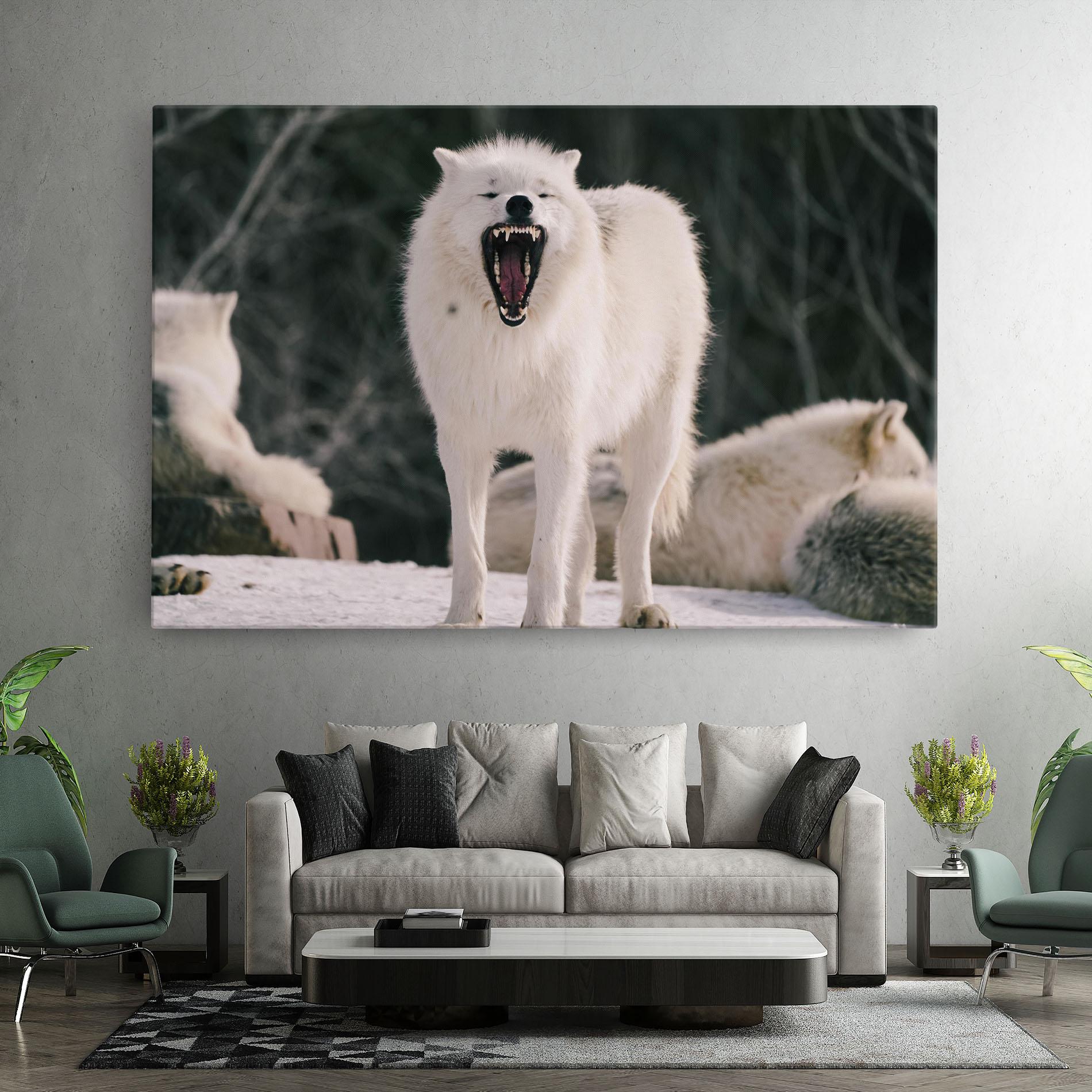 Tablou Canvas Laughing White Wolf mockup 7